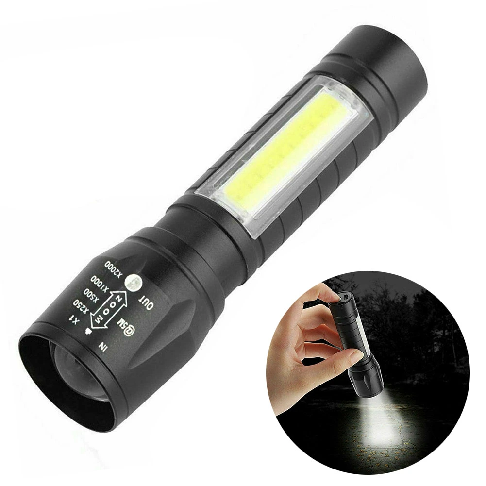 Outdoor Portable Super Bright USB Rechargeable COB LED Torch Lamp Flashlight