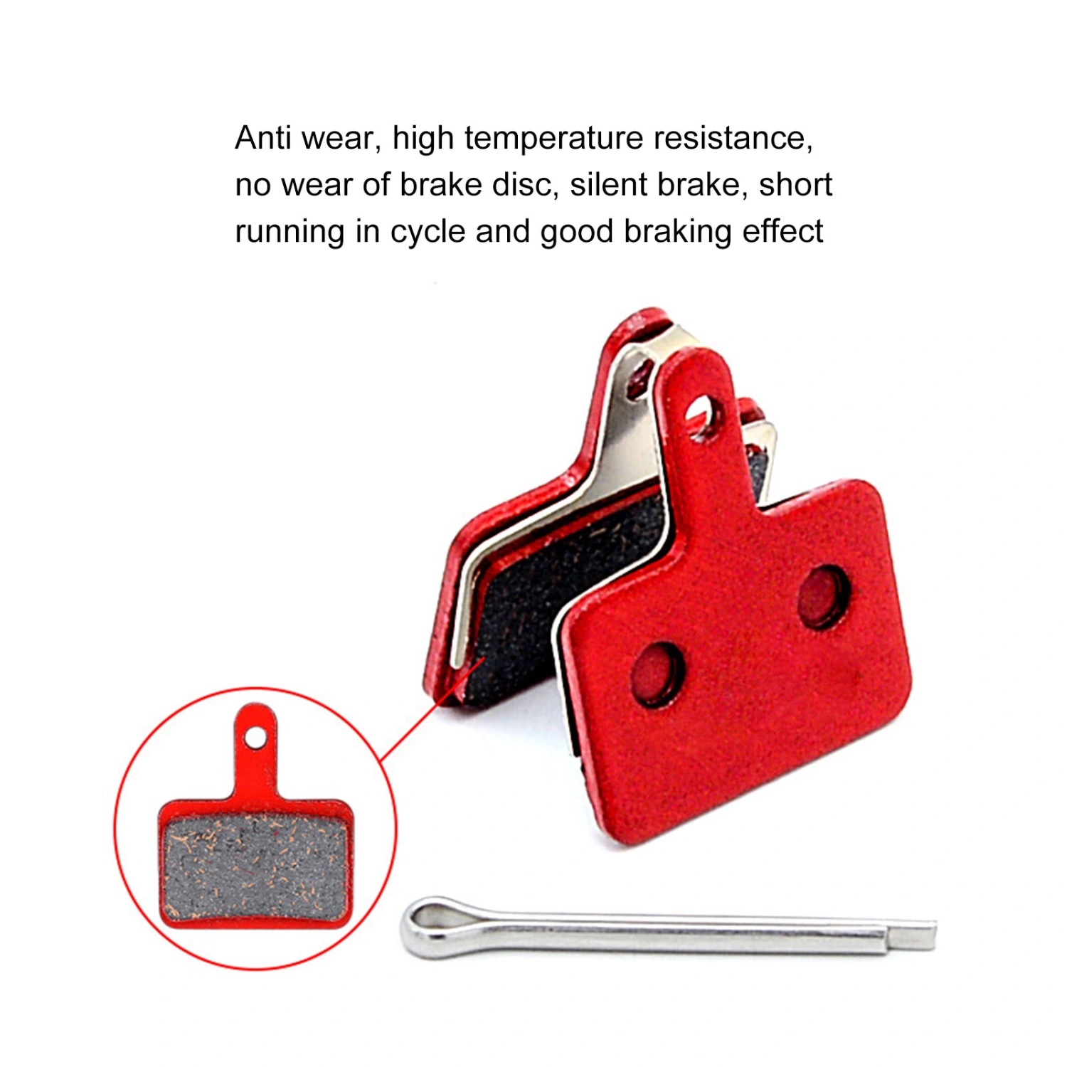 1 Set Brake Disc Pad Noise Reduction Good Heat Dissipation Compatible Bicycle Mountain Hydraulic Disc Cycling Brake Pad for Outdoor