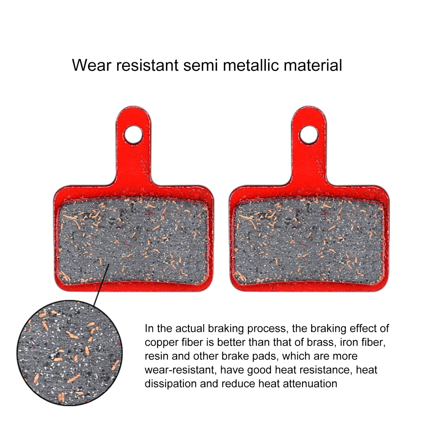 1 Set Brake Disc Pad Noise Reduction Good Heat Dissipation Compatible Bicycle Mountain Hydraulic Disc Cycling Brake Pad for Outdoor