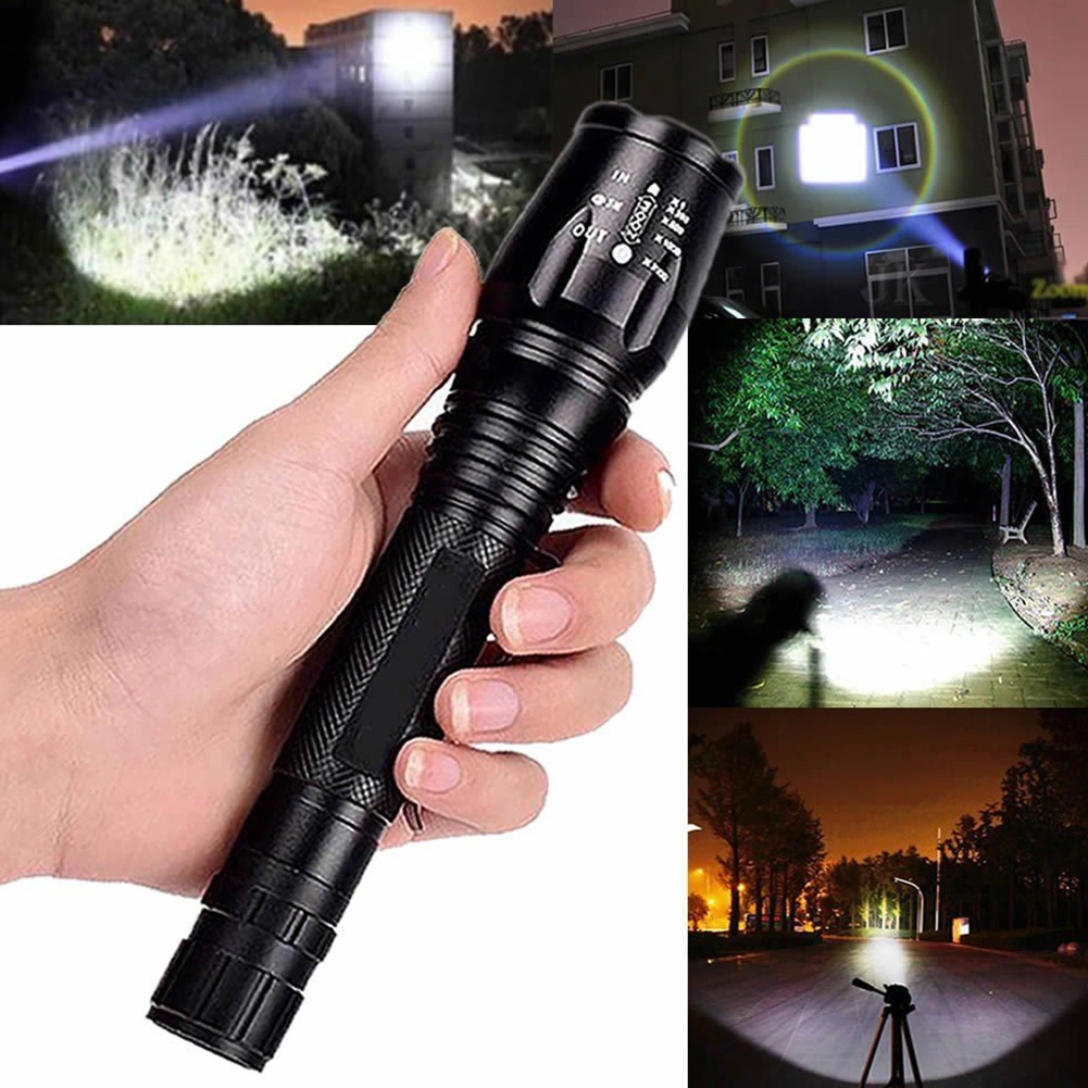 Outdoor Camping Hiking Zoomable Aluminum Alloy Bright LED Flashlight Torch Lamp