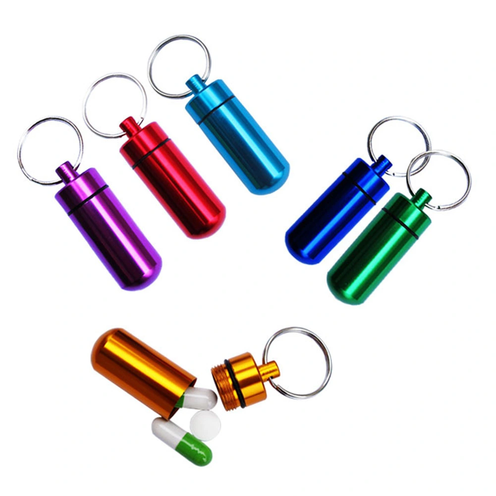 Mini Waterproof Case Outdoor Emergency Medicine Drug Box Tank with Keychain
