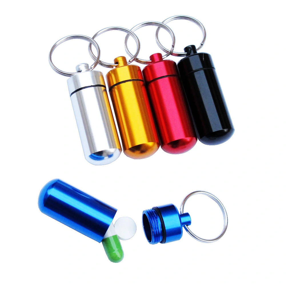 Mini Waterproof Case Outdoor Emergency Medicine Drug Box Tank with Keychain