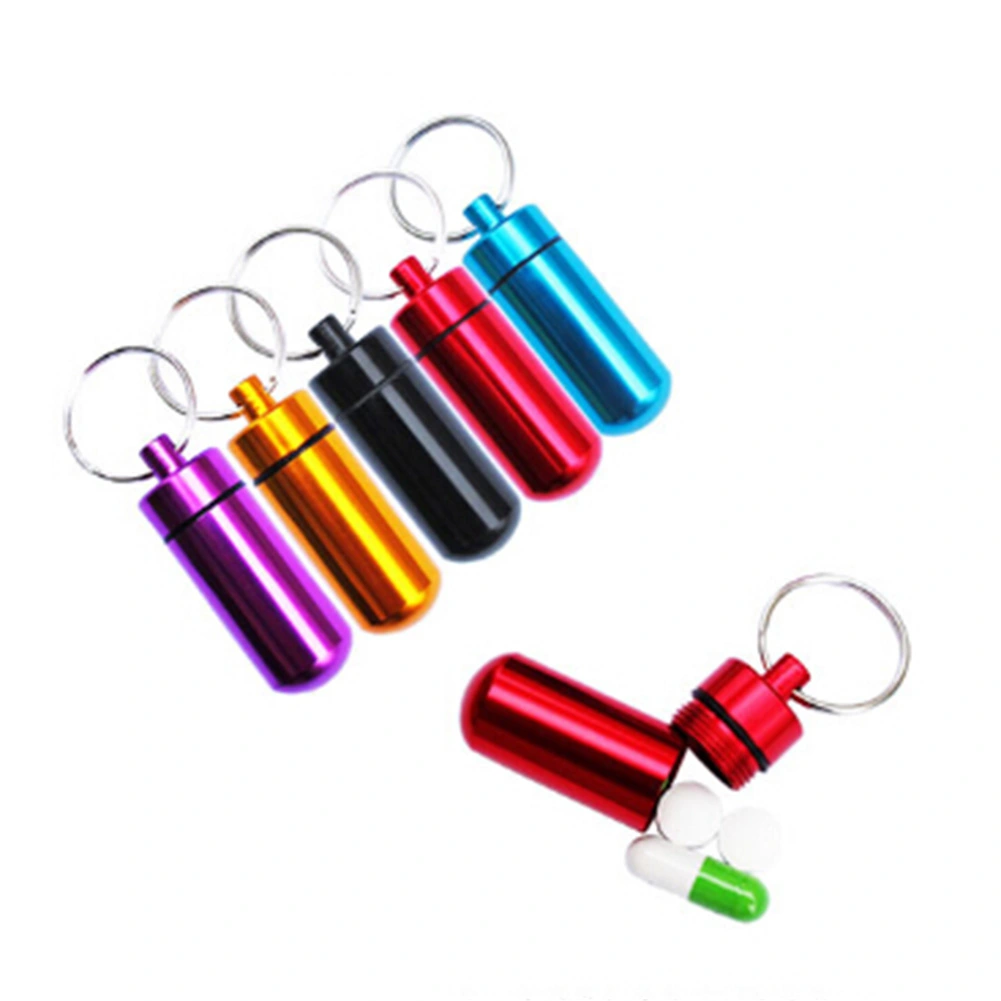 Mini Waterproof Case Outdoor Emergency Medicine Drug Box Tank with Keychain