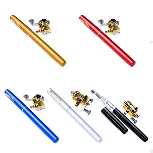 Mini Pocket Portable Aluminum Alloy Telescopic Pen Fishing Rod Pole