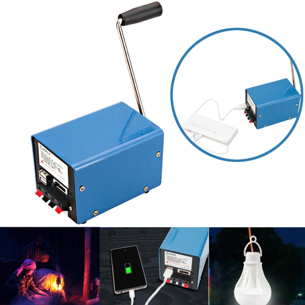 Outdoor Portable Manual Hand-cranked Generator USB Charge Electric Dynamo Power
