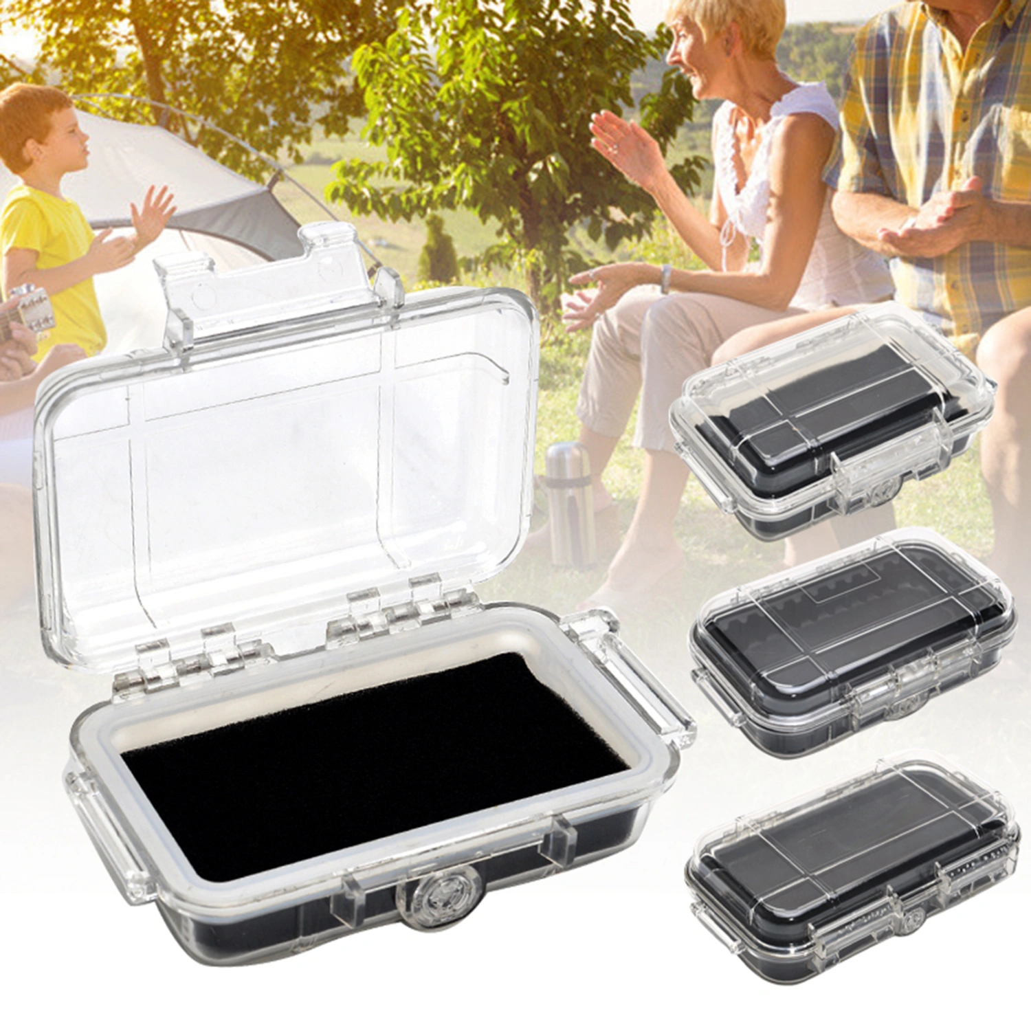 Portable Anti-impact Waterproof Storage Case with A Ring for Outdoor Camping