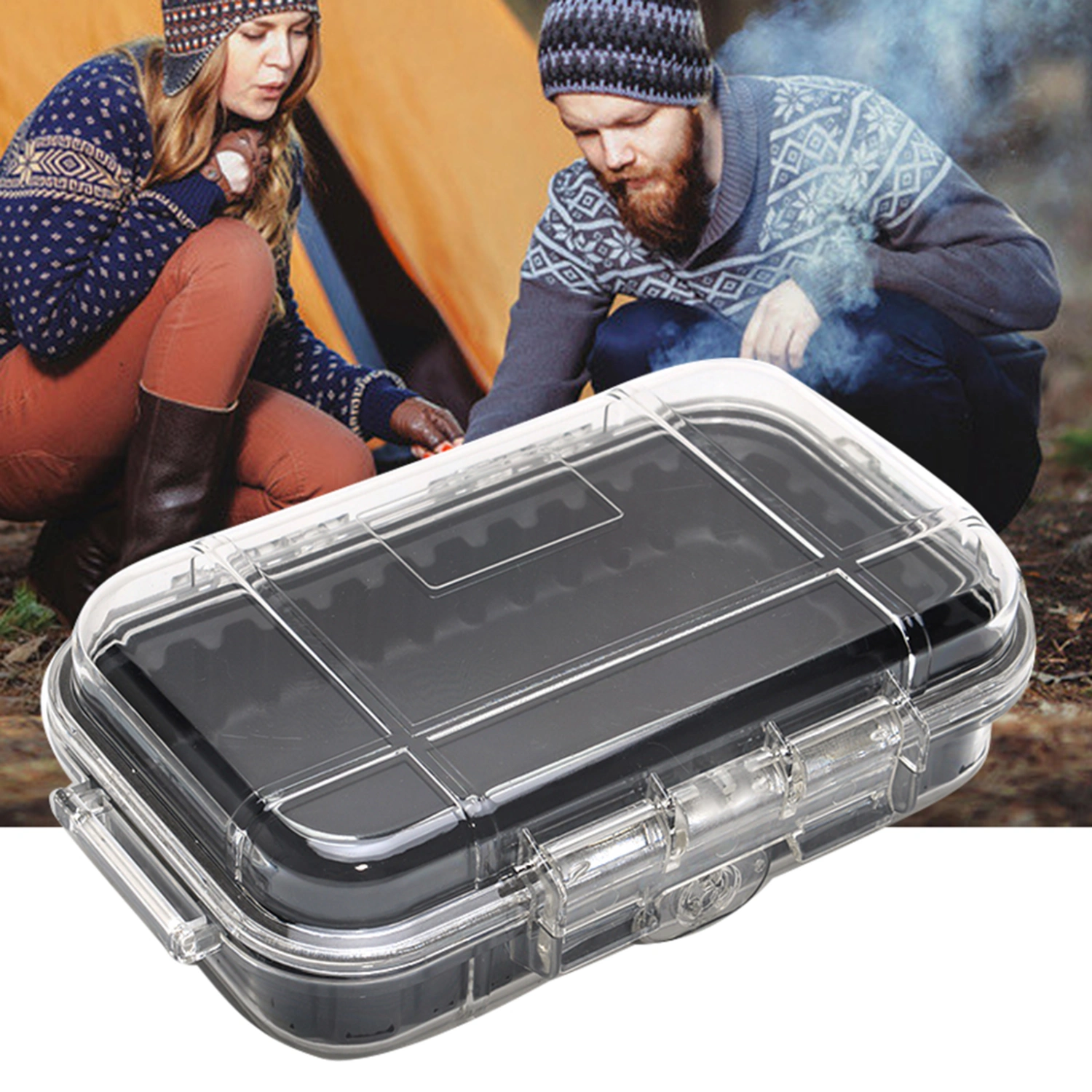 Portable Anti-impact Waterproof Storage Case with A Ring for Outdoor Camping