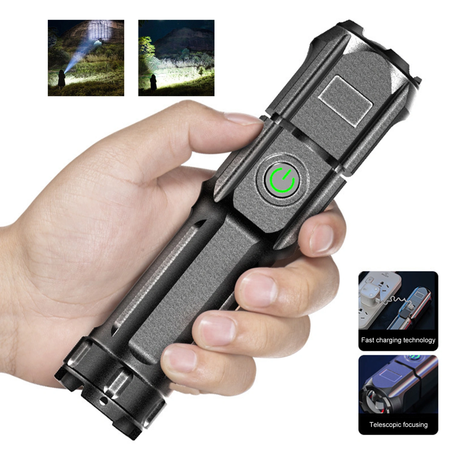 Rechargeable Spotlight Excellent Heat Dissipation Variable Aperture IPX4 Water-proof 350 Lumen Outdoor LED Hand Held Spotlight for Outdoor