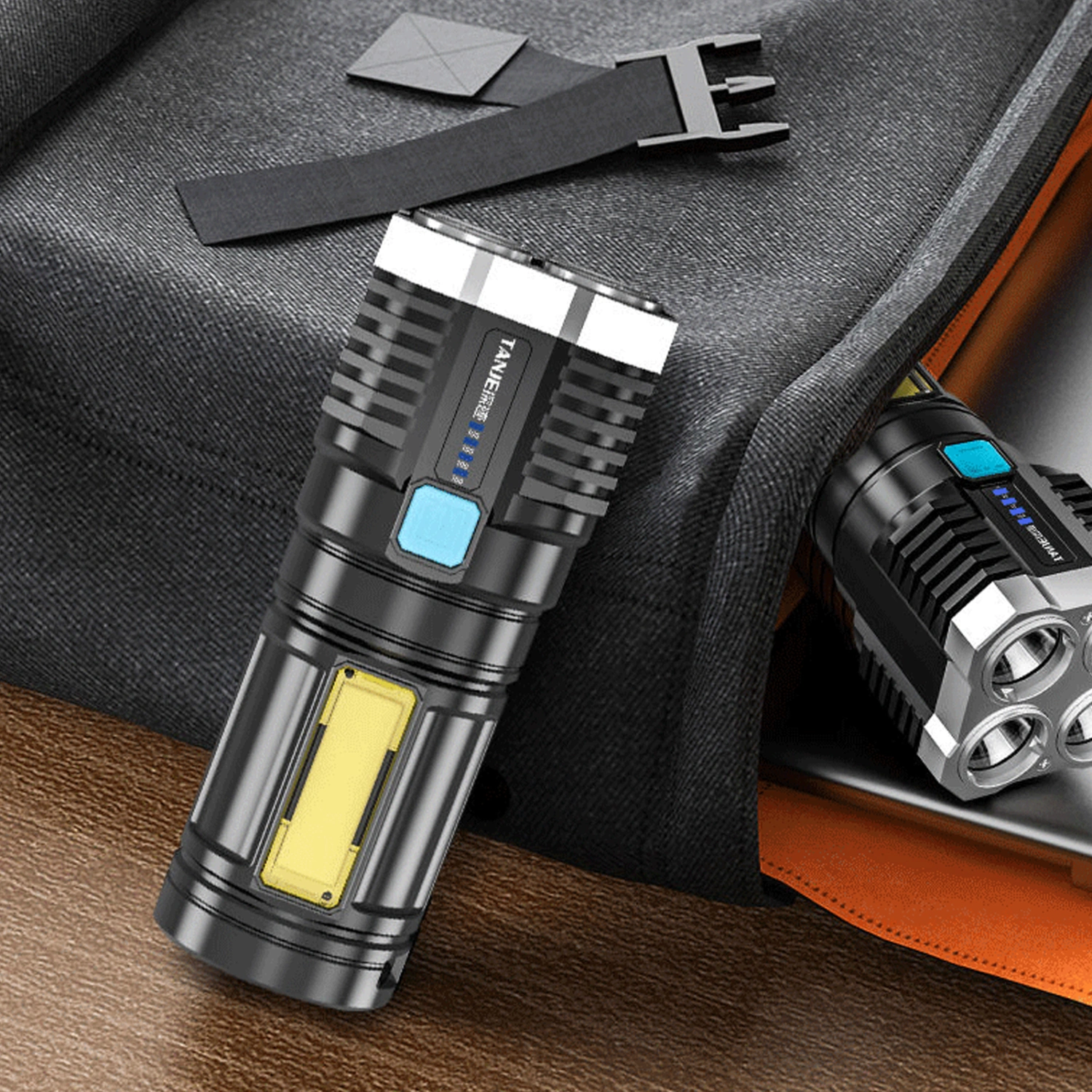 ABS Flashlights Rechargeable Waterproof Strong Light LED Flashlights for Camping