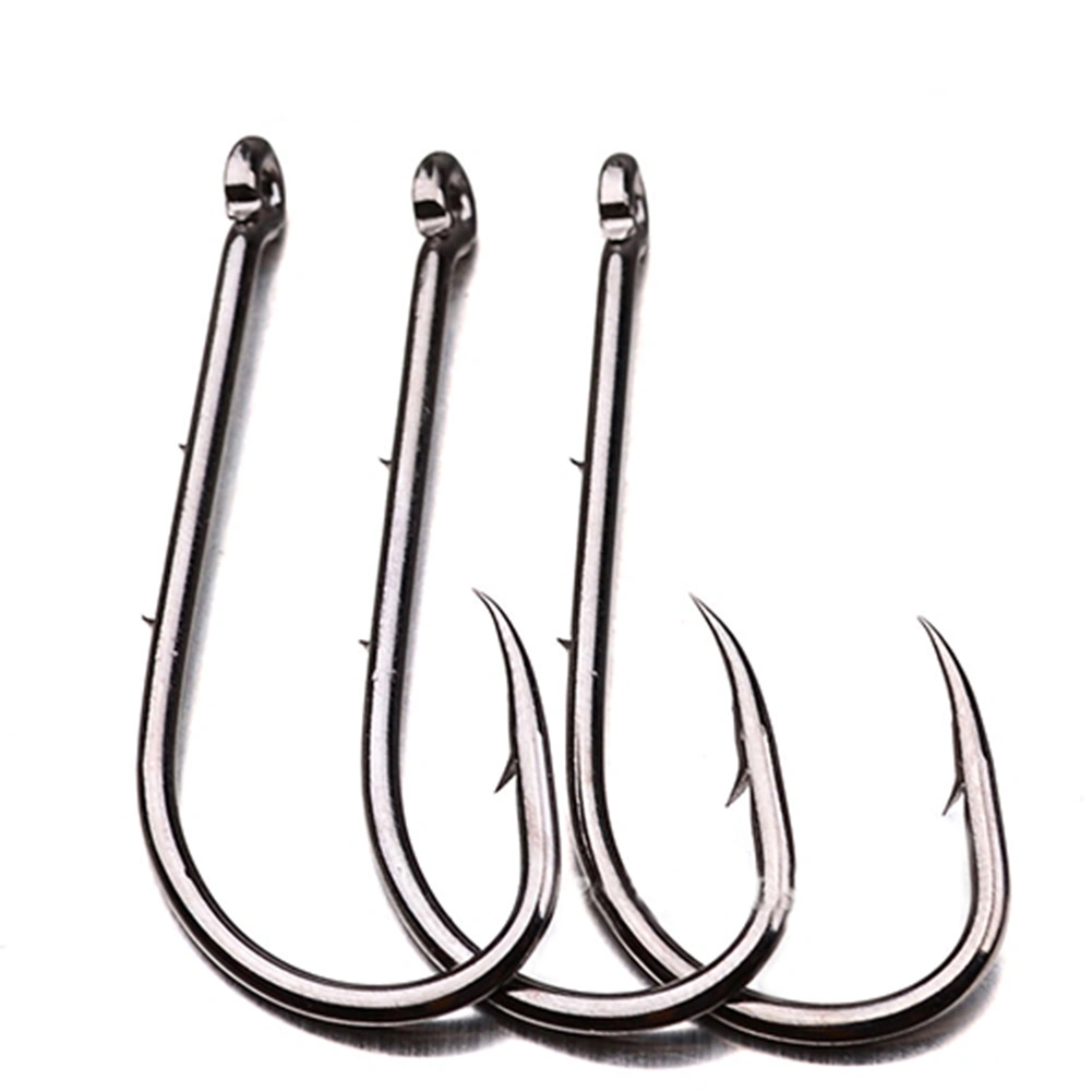 100 Pcs Fishing Hooks Jig Big Circle Back Barb Hook HIgh Carbon Steel Fishook