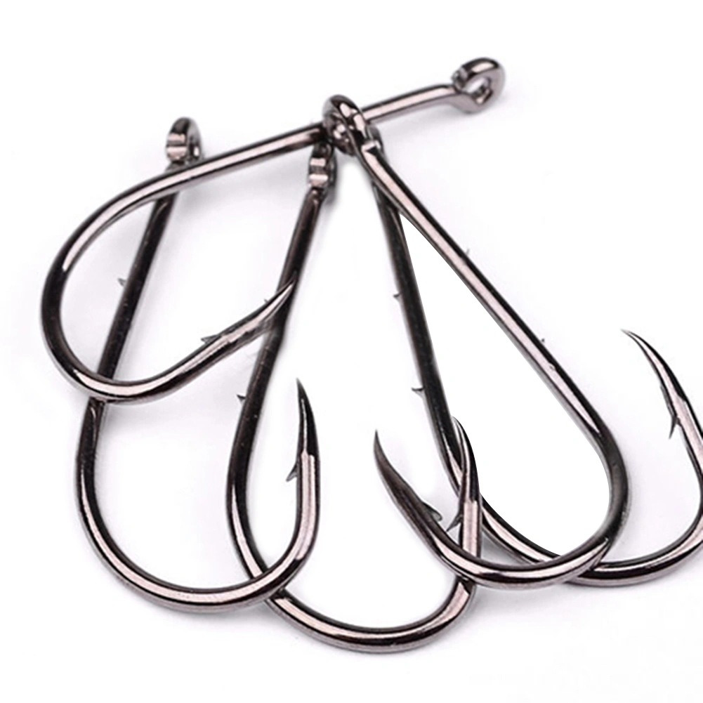 100 Pcs Fishing Hooks Jig Big Circle Back Barb Hook HIgh Carbon Steel Fishook