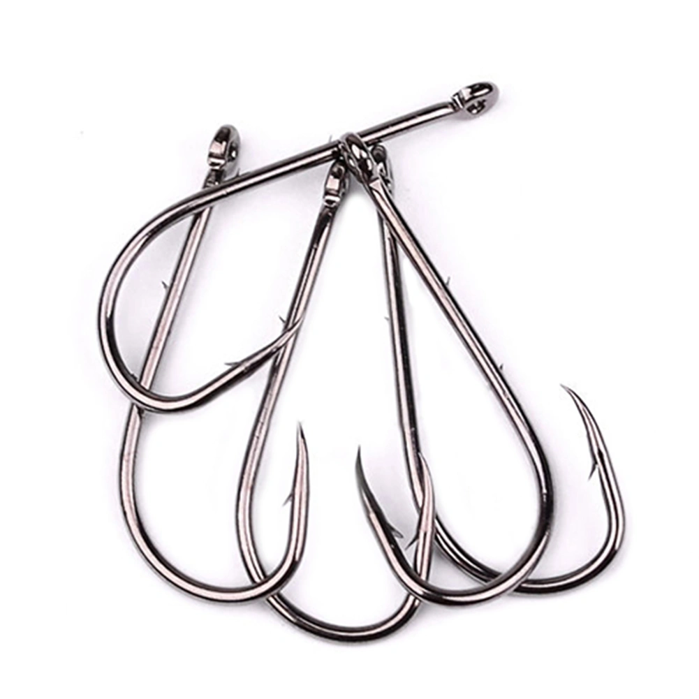100 Pcs Fishing Hooks Jig Big Circle Back Barb Hook HIgh Carbon Steel Fishook
