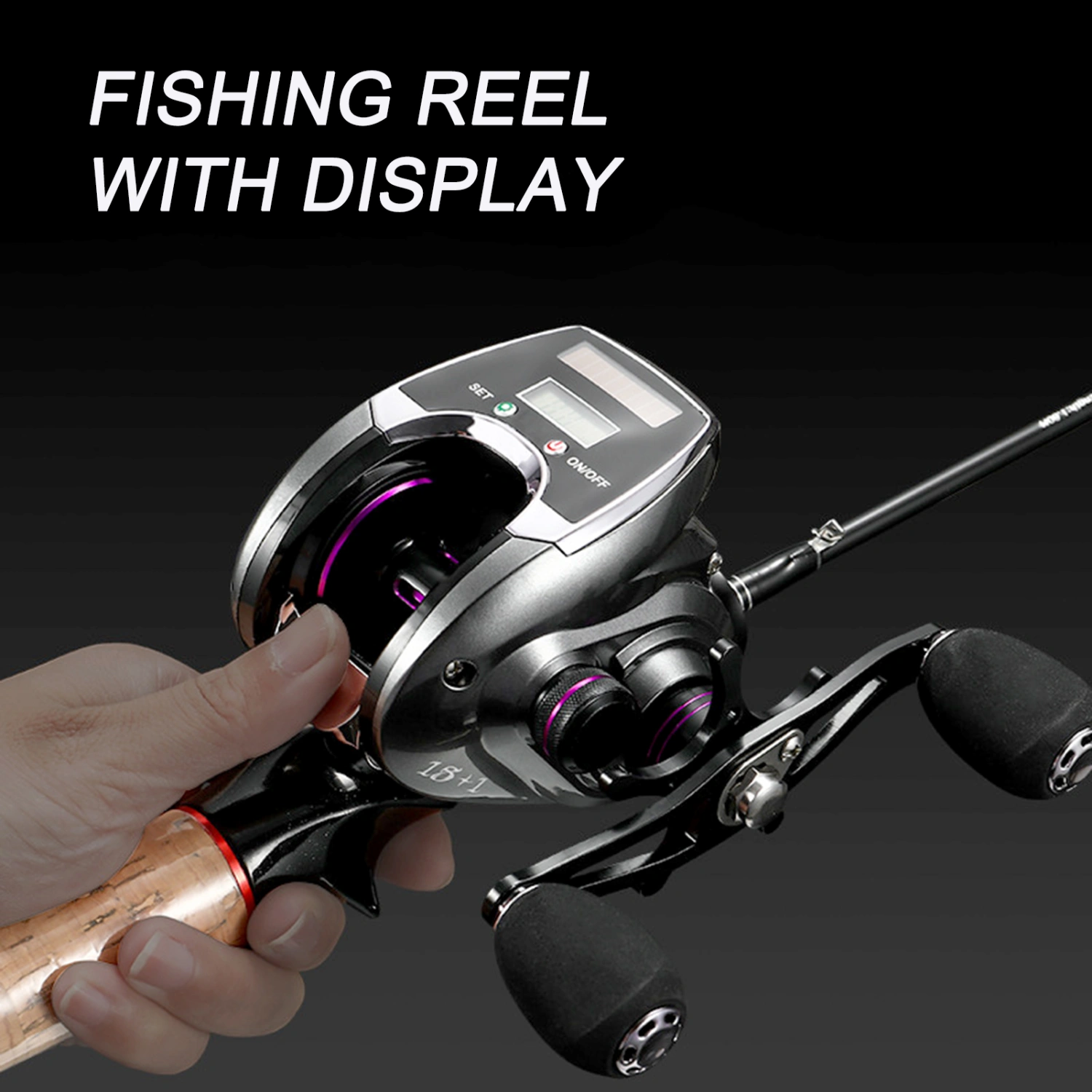1 Set Spinning Reel 8/1 Speed Ratio Automatic Wiring Backlight Electronic Fishing Reel Counter for Night Fishing