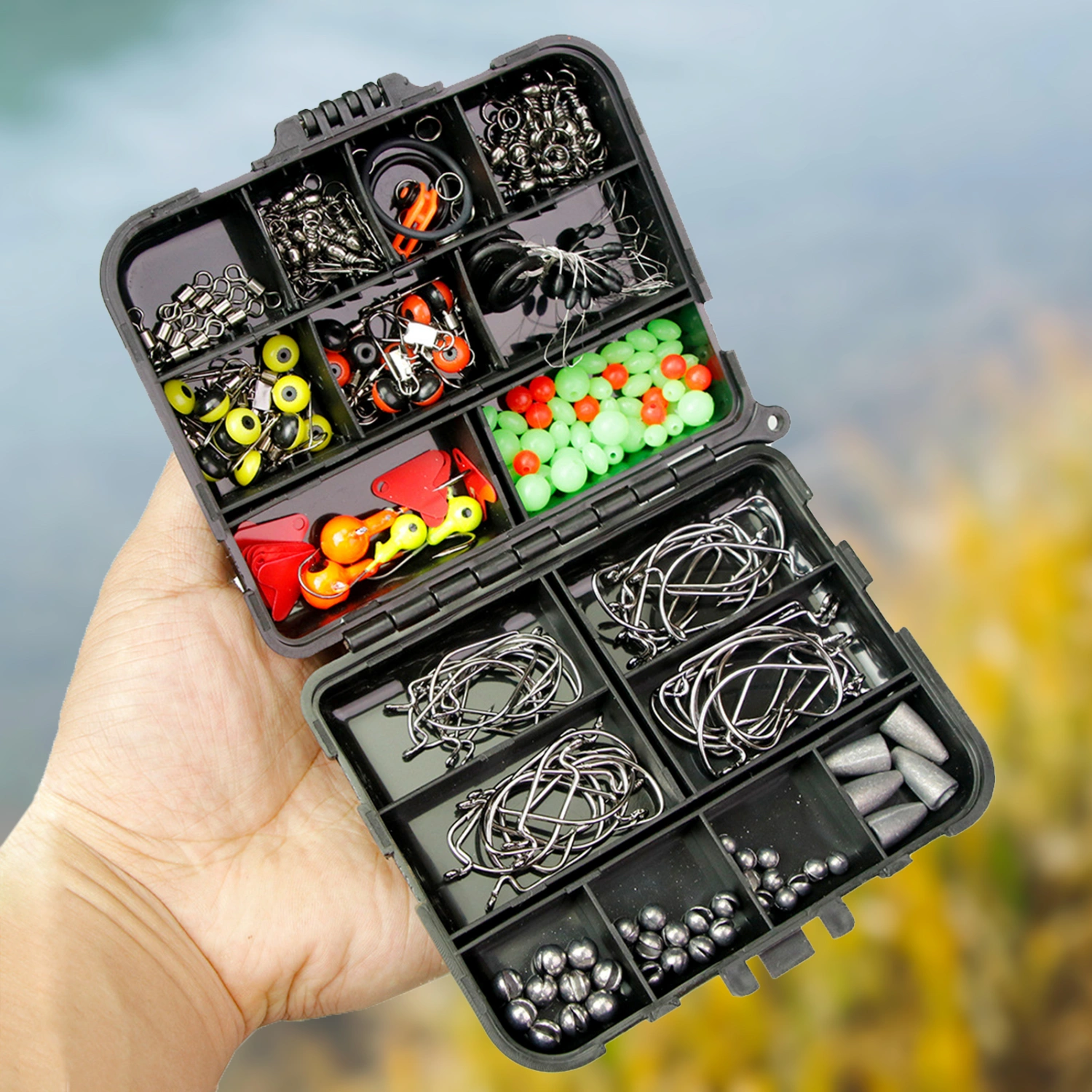 205Pcs/Set Fishing Lure Hook Accessory Tackle Set for Angling