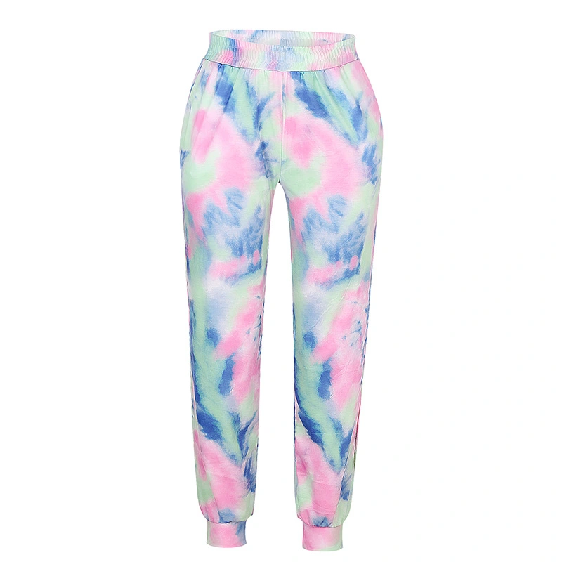 Women's Split Printed Tie-dye Casual Pants
