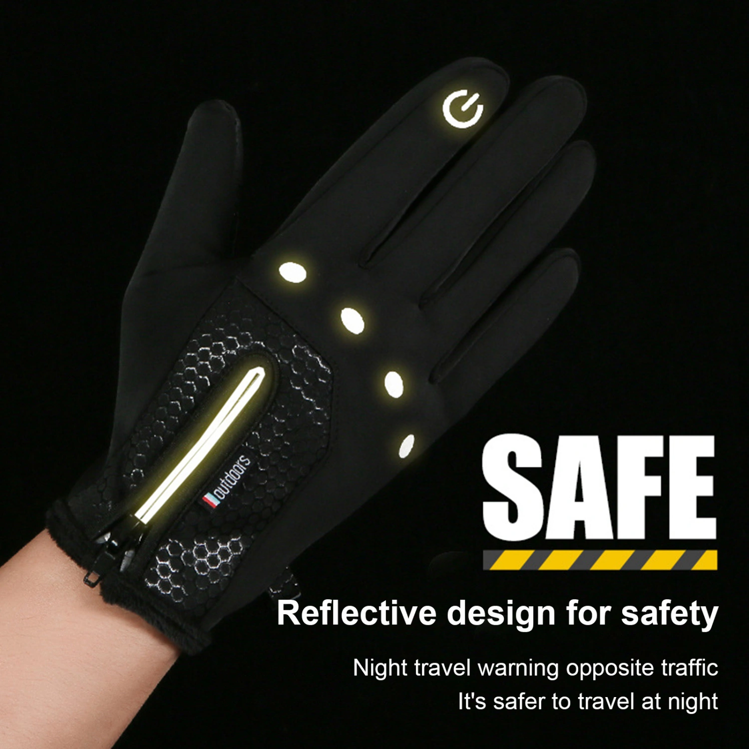 1 Pair Thickened Cycling Gloves Windproof Breathable Honeycomb Palm Touchscreen Gloves for Winter