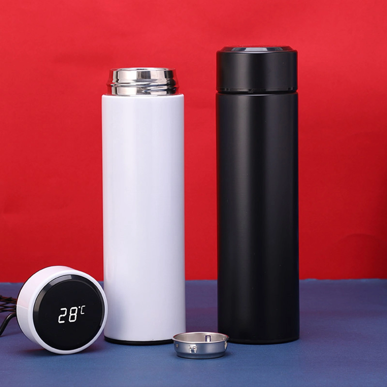 Insulated Water Bottle Intelligent Anti-skid Digital Display Household Wear-resistant Vacuum Thermoses for Car