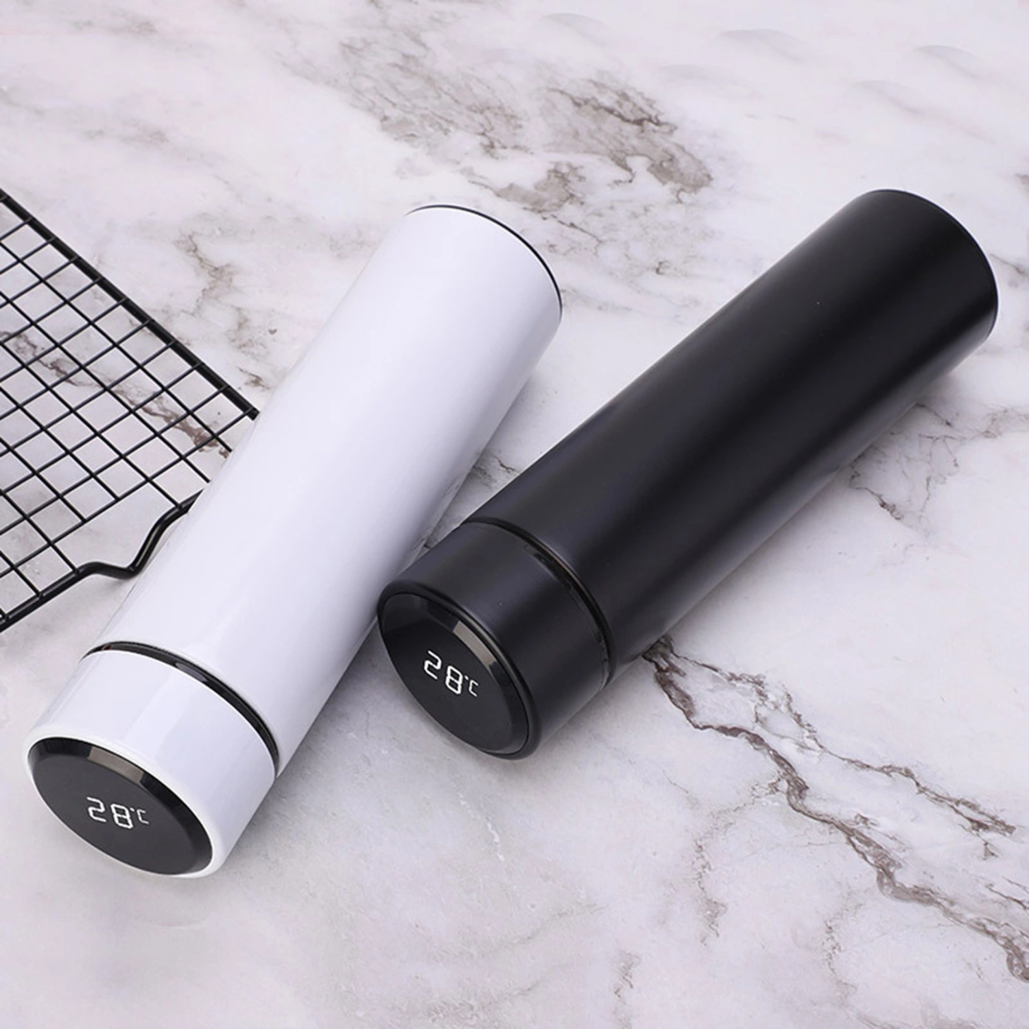 Insulated Water Bottle Intelligent Anti-skid Digital Display Household Wear-resistant Vacuum Thermoses for Car