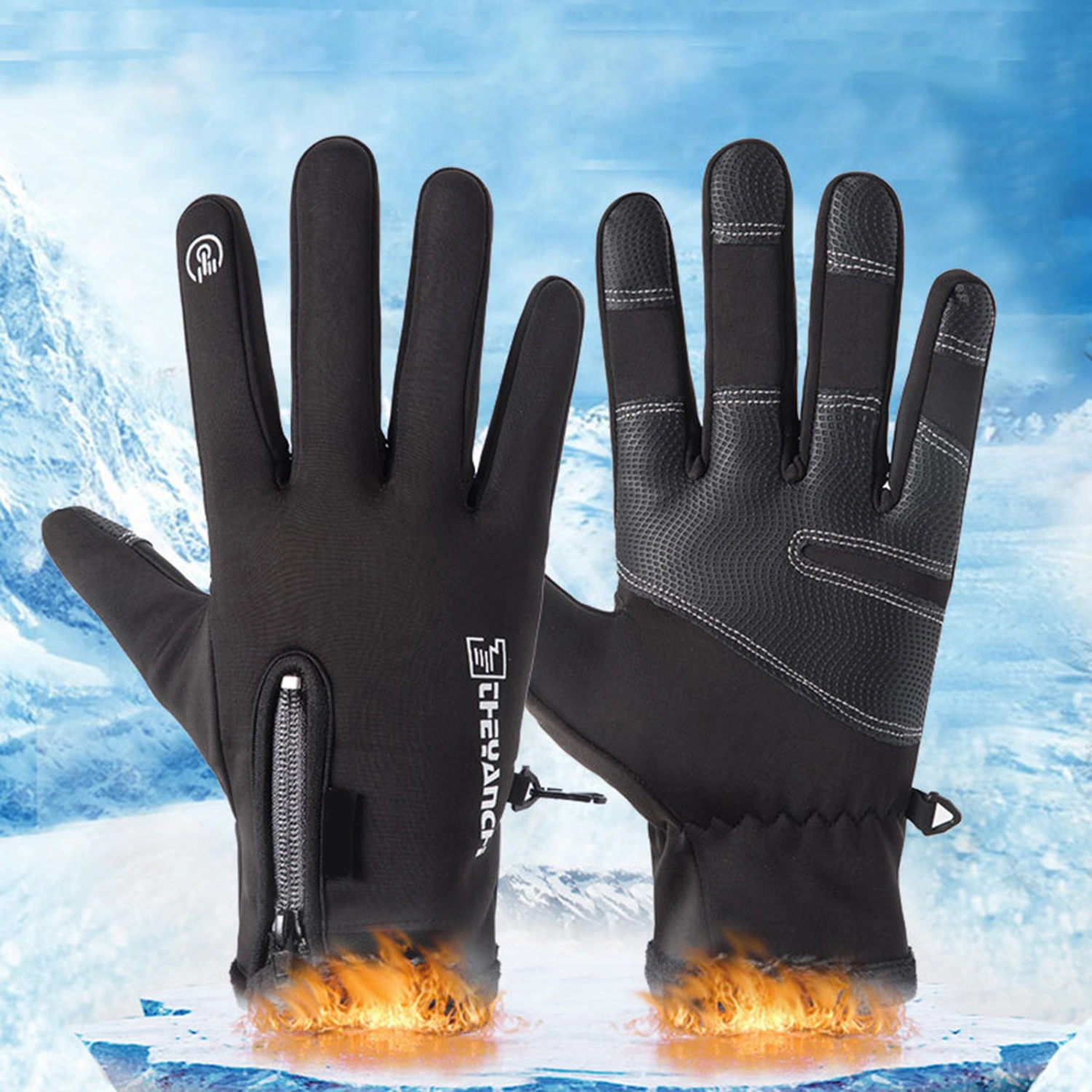 1 Pair Motorcycle Gloves Shock-Absorbing Windproof Full Finger Cover Riding Moto Touchscreen Gloves for Hunting