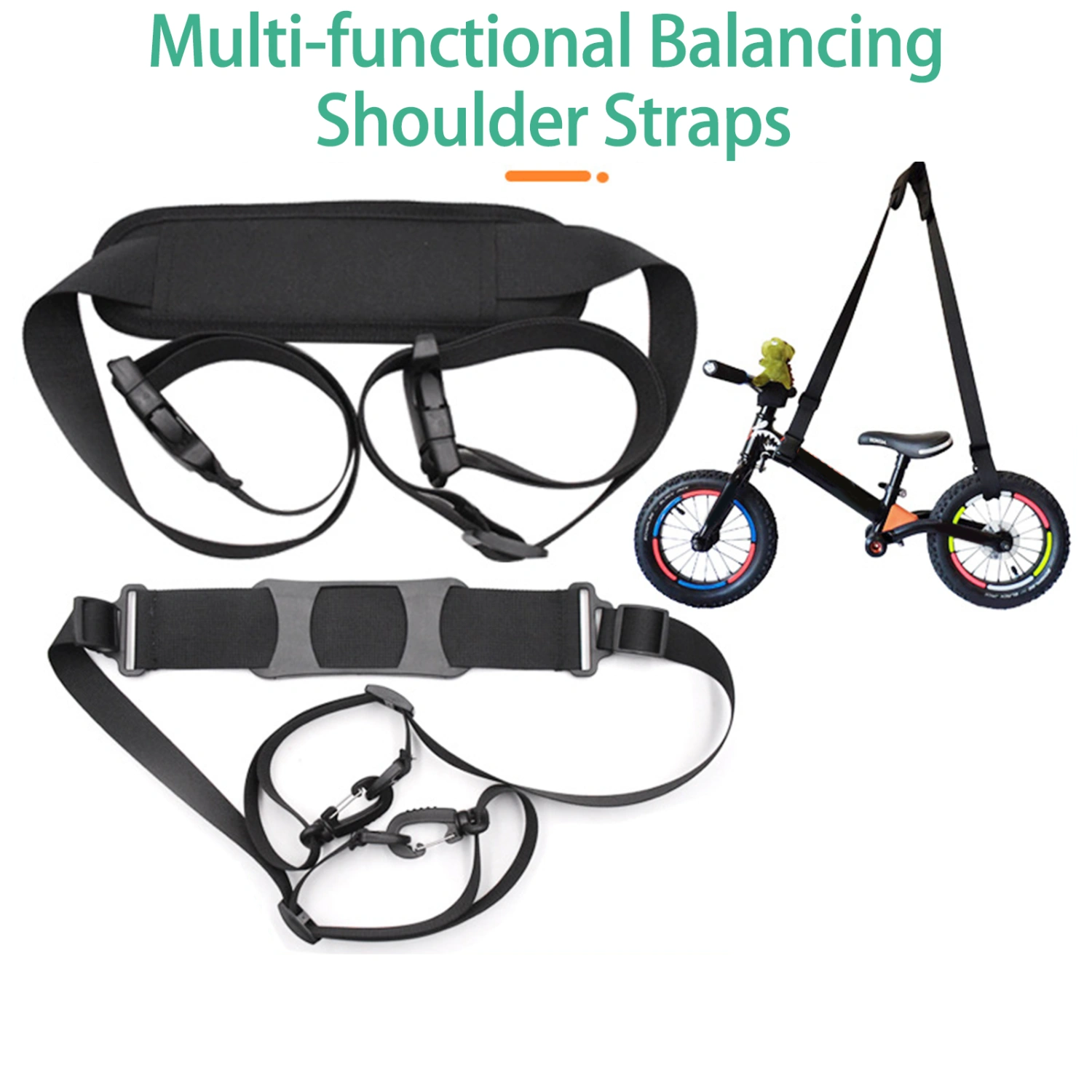 Scooter Shoulder Strap Strong Load-bearing Quick Release Non-Slip Adjustable Easy to install Carry Scooter Nylon Kid Electric Scooter Balance Bike Carrying Strap for Student