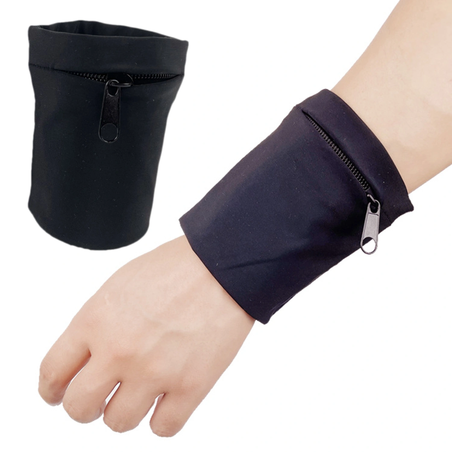 Wrist Wallet Breathable Sweat Absorption Sport Supplies Phone Coin Keys Storage Wrist Sweatbands for Running