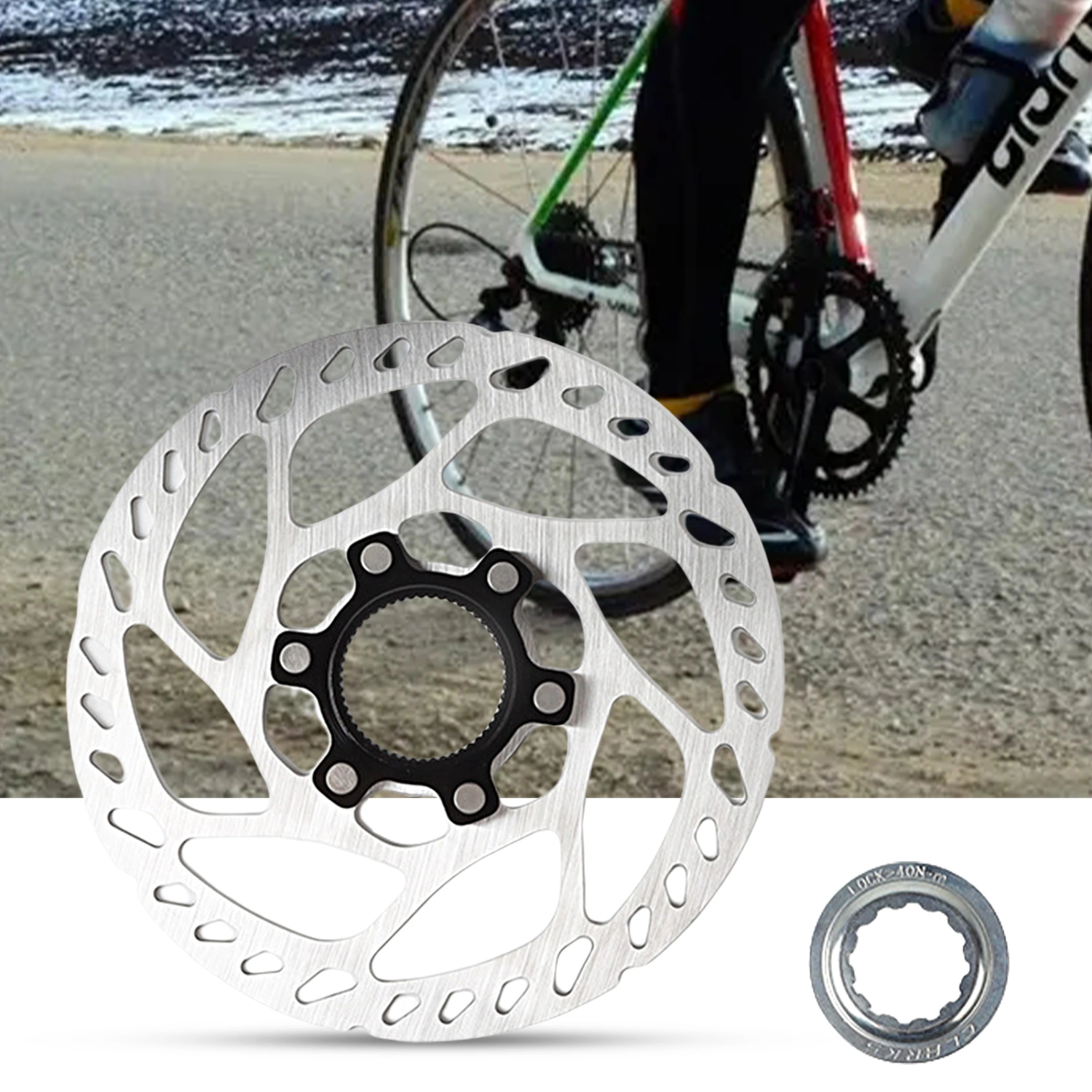 160/180/203mm Bike Disc Brake Rotor Hollow Out High Strength Heat Dissipation Stainless Steel Centerlock Rotor Bicycle Accessories