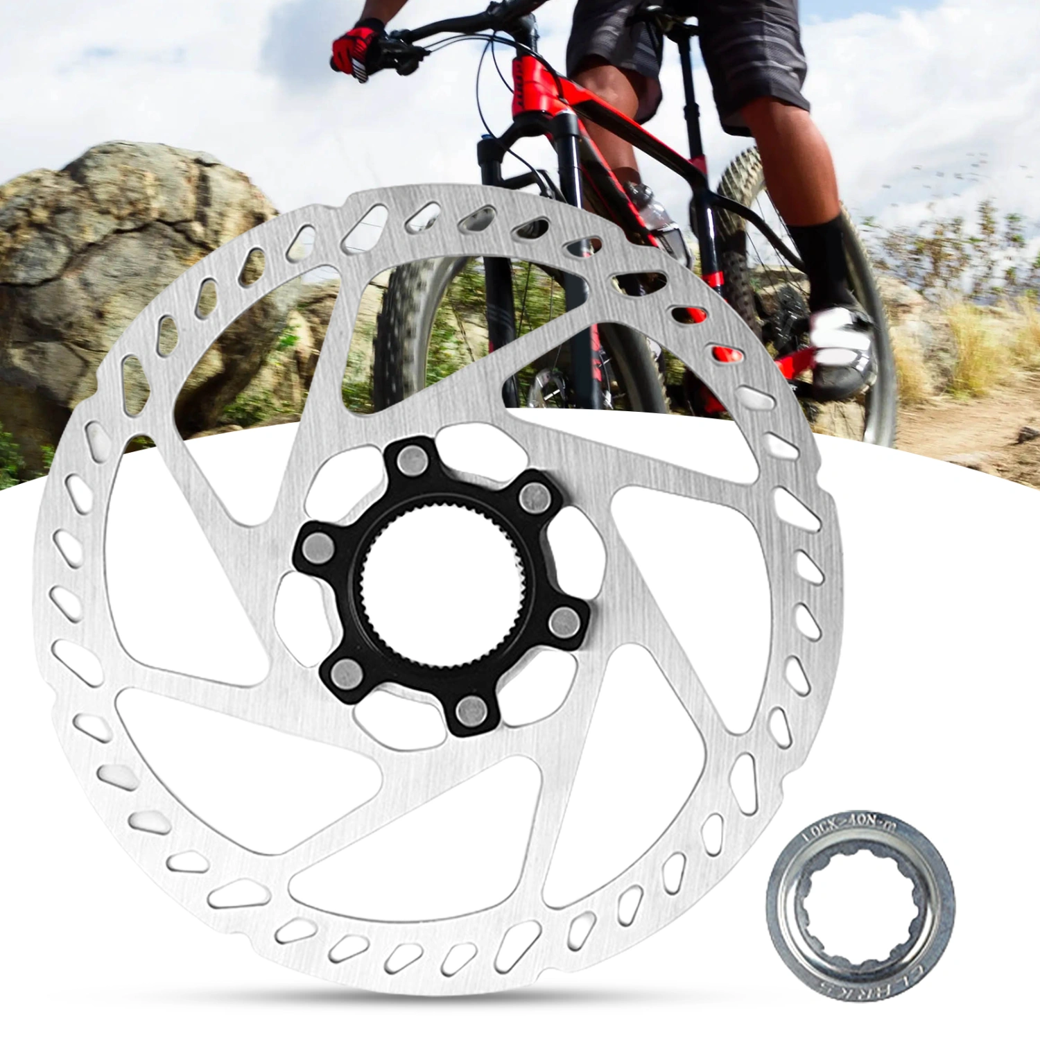 160/180/203mm Bike Disc Brake Rotor Hollow Out High Strength Heat Dissipation Stainless Steel Centerlock Rotor Bicycle Accessories