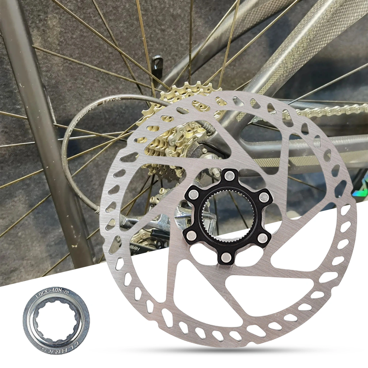 160/180/203mm Bike Disc Brake Rotor Hollow Out High Strength Heat Dissipation Stainless Steel Centerlock Rotor Bicycle Accessories
