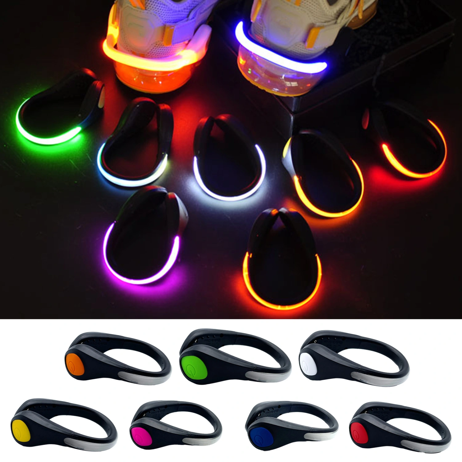 Shoe Clip Lamp Multiple Lighting Modes Super Bright Compact Size Simple Installation Night Running Shoe Safety Light