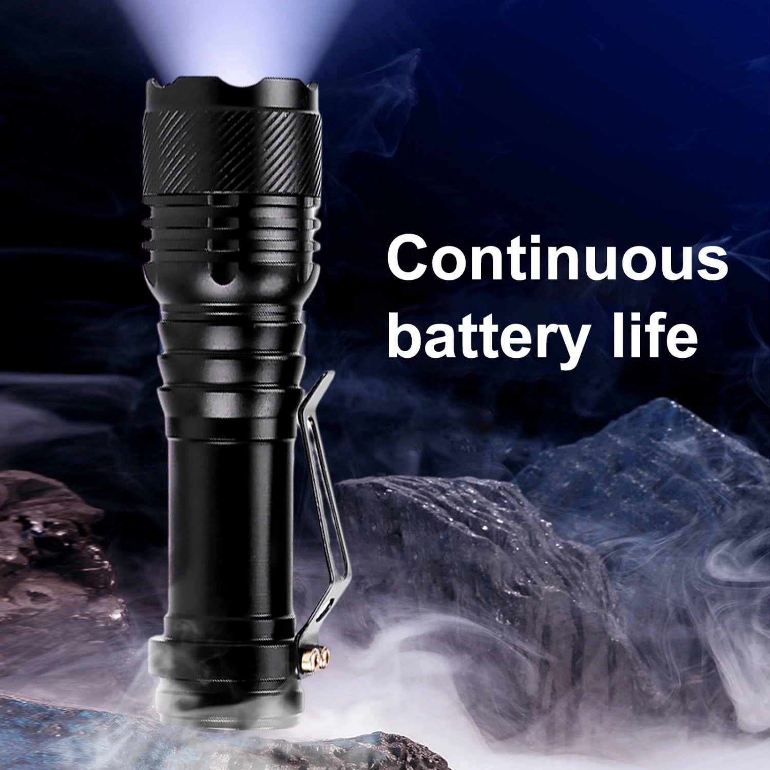 Outdoor Flashlight Pen Clip Type Adjustable Focus IPX6 Waterproof 3 Modes Mini Long Battery Life Lightweight Strong Light Portable LED Torch Light for Outdoor