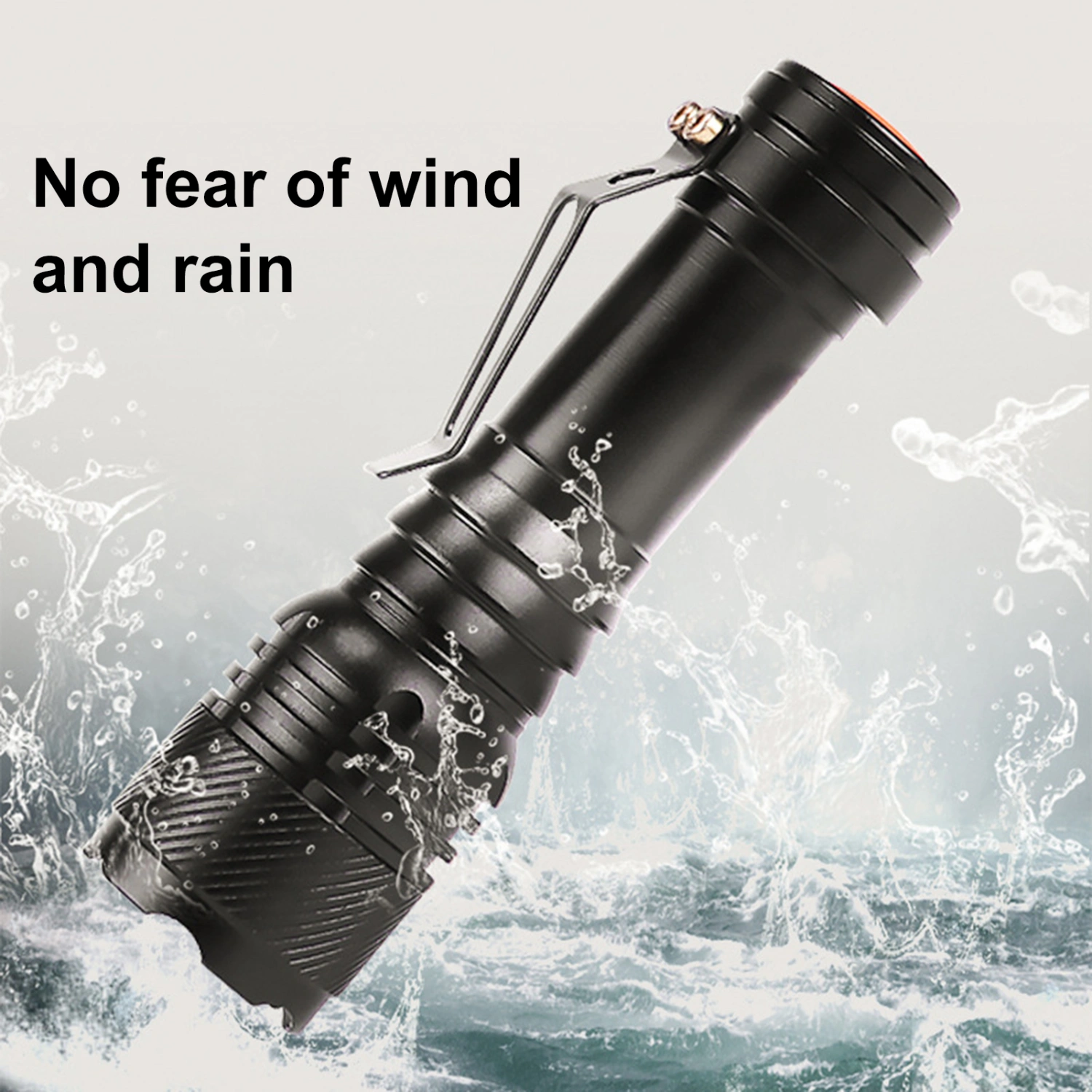 Outdoor Flashlight Pen Clip Type Adjustable Focus IPX6 Waterproof 3 Modes Mini Long Battery Life Lightweight Strong Light Portable LED Torch Light for Outdoor