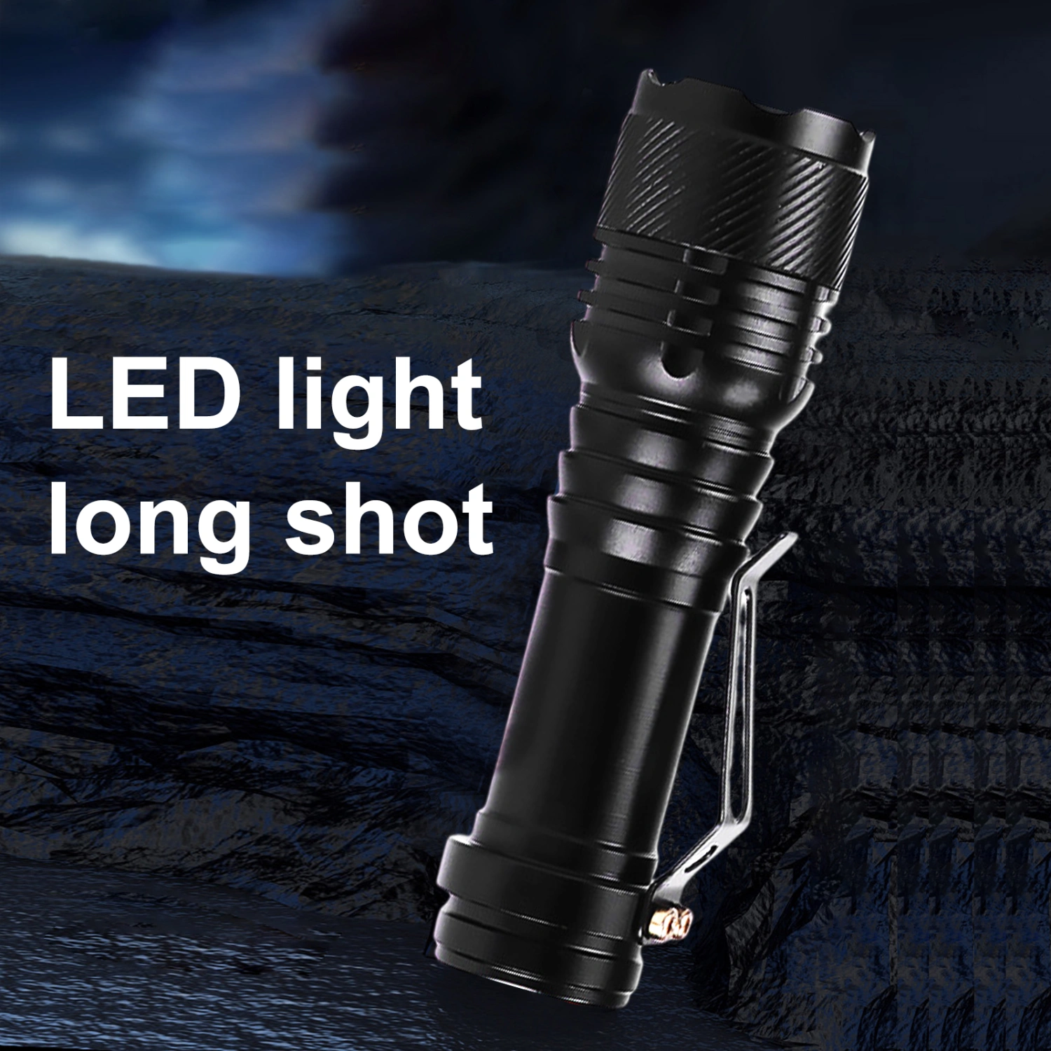Outdoor Flashlight Pen Clip Type Adjustable Focus IPX6 Waterproof 3 Modes Mini Long Battery Life Lightweight Strong Light Portable LED Torch Light for Outdoor