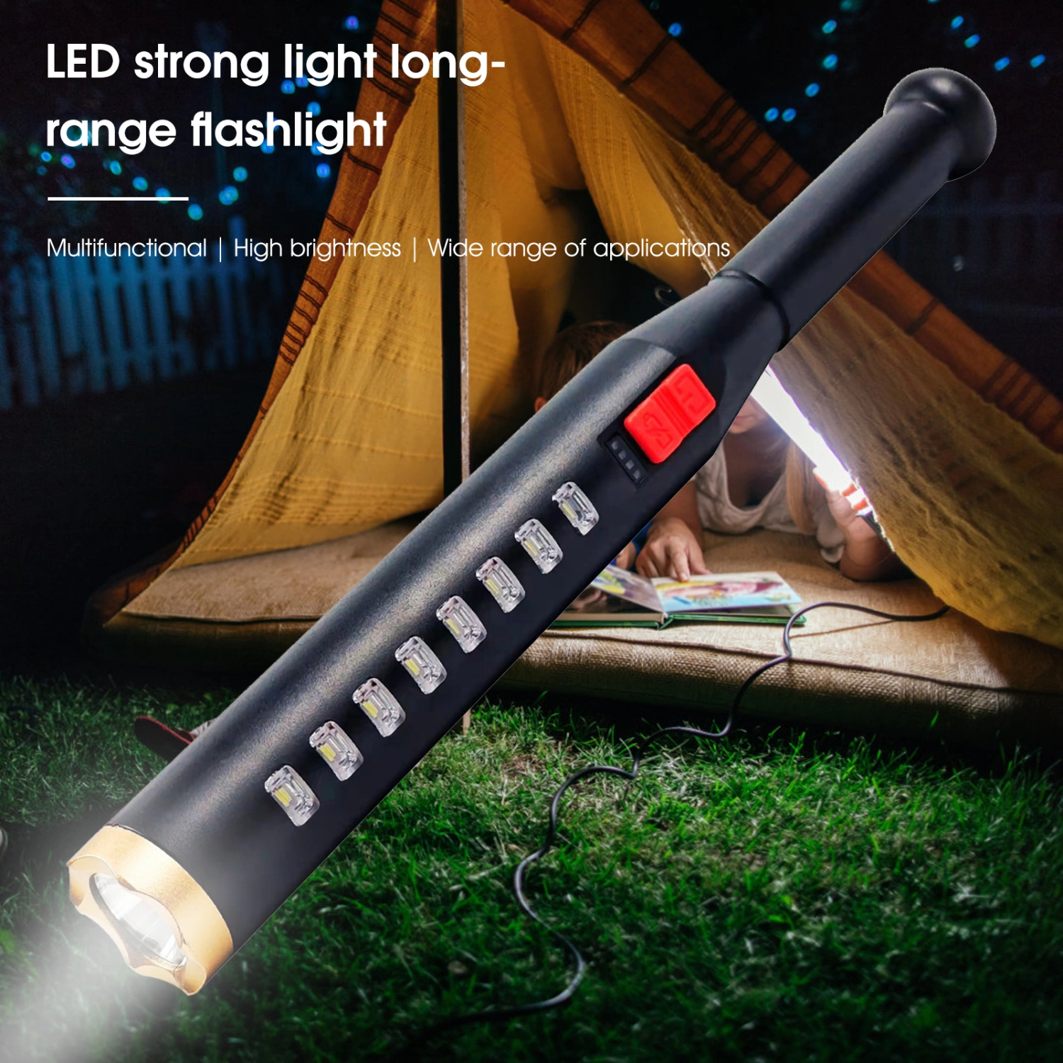Powerful USB Flashlights Convenient Strong Light Anti-rust Camp Flashlights for Hiking 