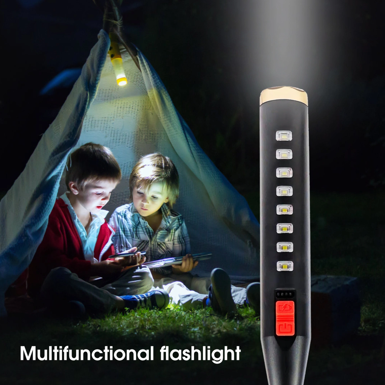 Powerful USB Flashlights Convenient Strong Light Anti-rust Camp Flashlights for Hiking 