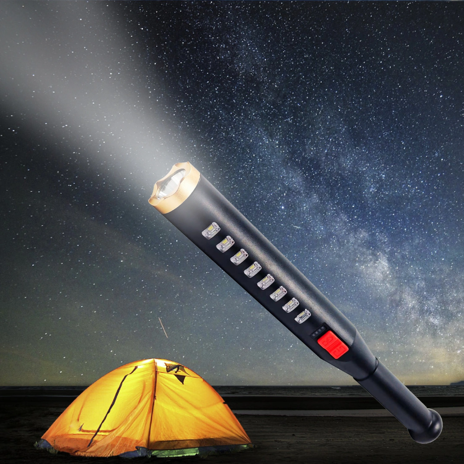Powerful USB Flashlights Convenient Strong Light Anti-rust Camp Flashlights for Hiking 
