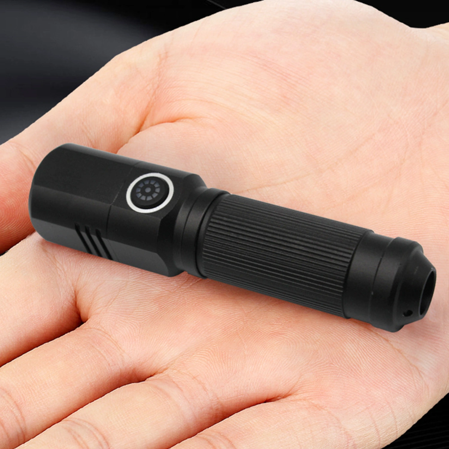 P50 Outdoor Flashlight Telescopic Zoom Waterproof USB Charging Multifunctional Illumination Aluminum Alloy Strong Light Portable LED Torch for Camping