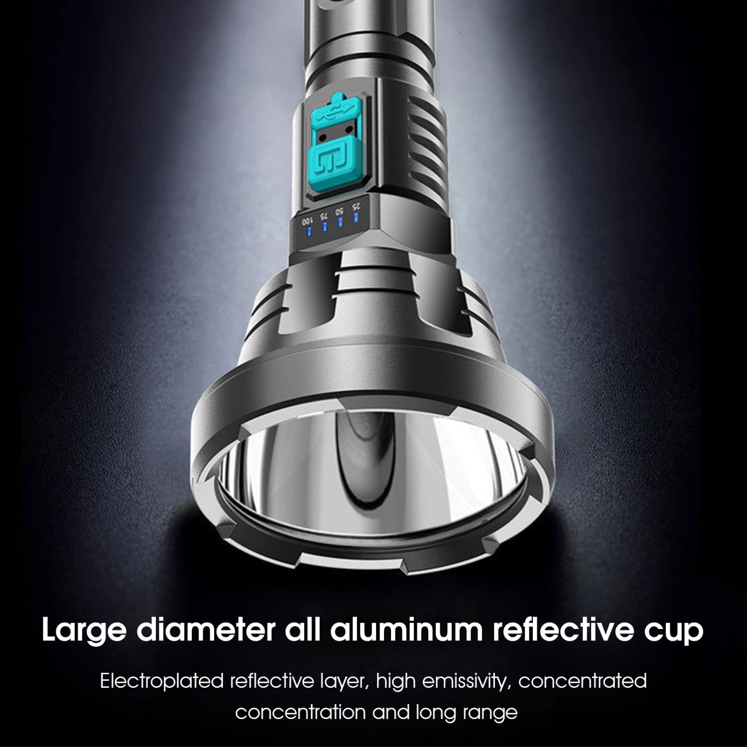 Handheld Flashlight Waterproof Powerful ABS Super Bright USB Outdoor Flashlight for Hiking