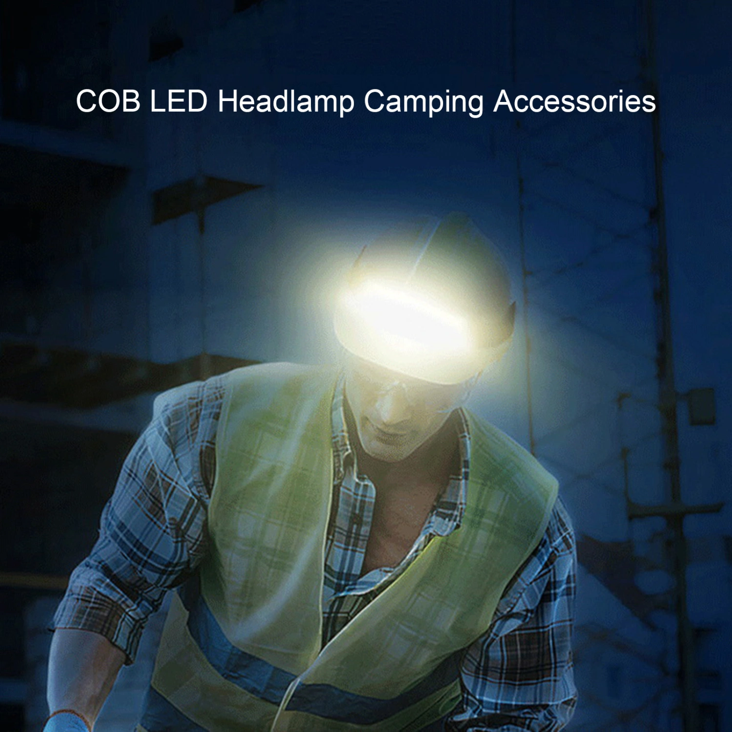 COB LED Headlamp Waterproof Portable Rechargeable 3 Modes Adjustable Illumination Multifunctional Running Riding Fishing Outdoor Flashlight Camping Equipment