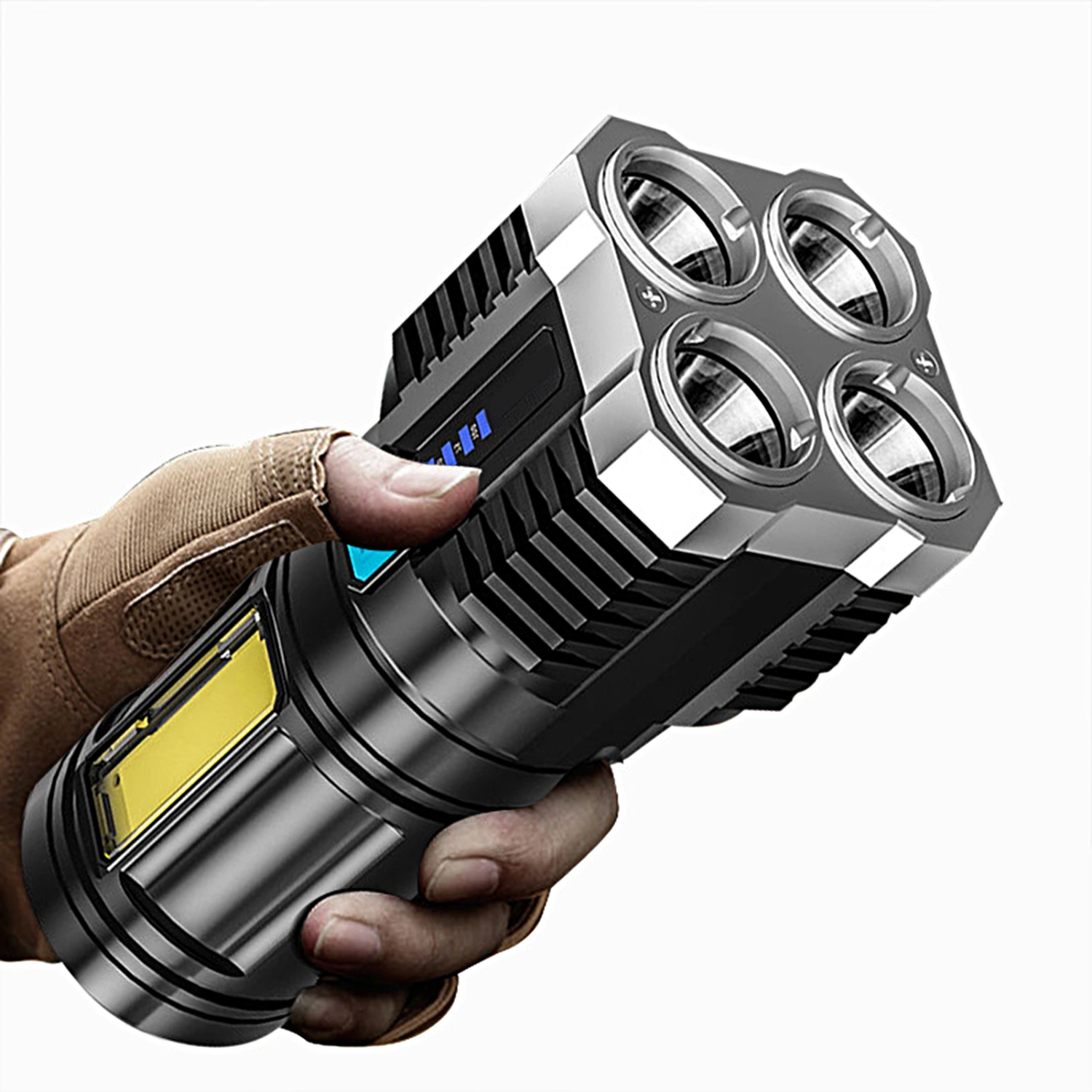 Powerful LED Flashlight USB Rechargeable Ultra Bright Waterproof Portable Torchlight Outdoor Flashlight with COB Side Light Camping Accessories