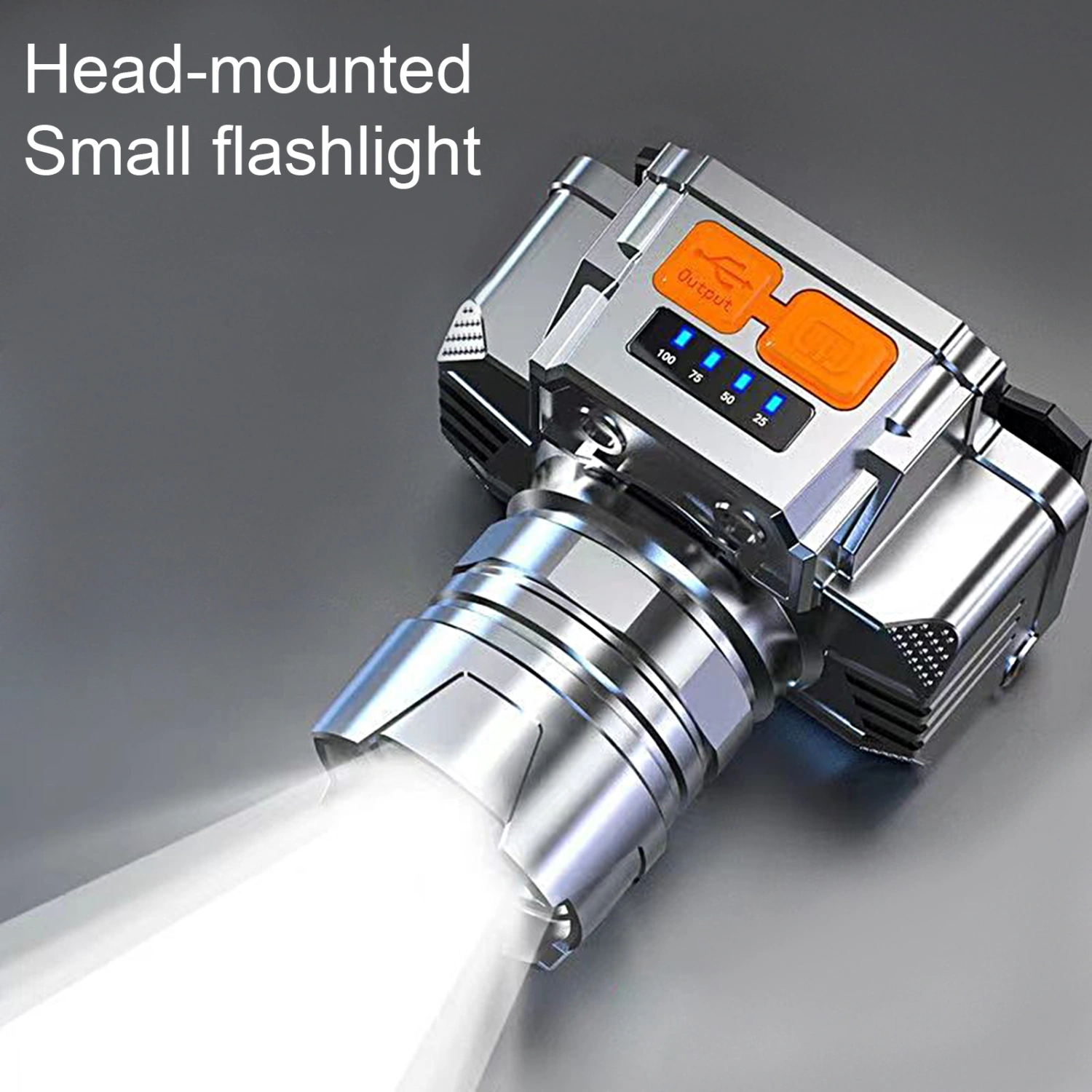 1 Set Fishing Miner Lamp High Brightness Rechargeable Smart Battery Display Illumination Head-mounted Small Flashlight for Outdoor