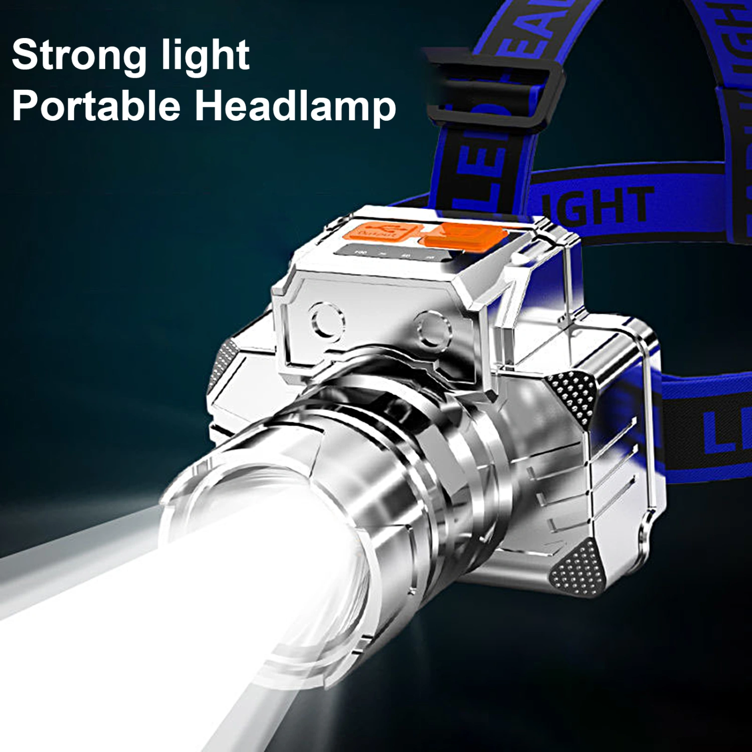 1 Set Fishing Miner Lamp High Brightness Rechargeable Smart Battery Display Illumination Head-mounted Small Flashlight for Outdoor