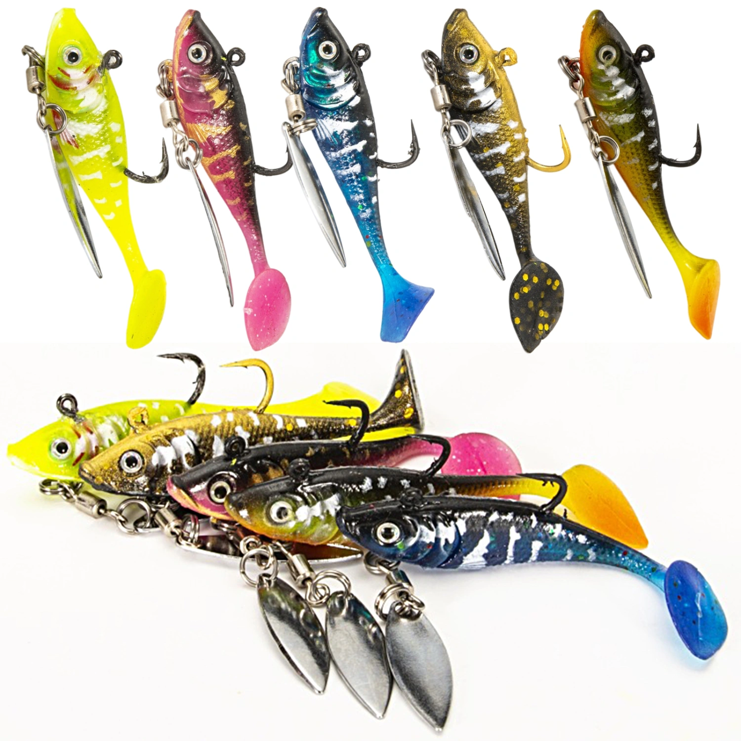 6cm Sequin Bait 3D Simulation Fisheye Sharp Hook Detailed Vivid Soft Texture Angling PVC Sequins Floating Soft Bait Outdoor Supply