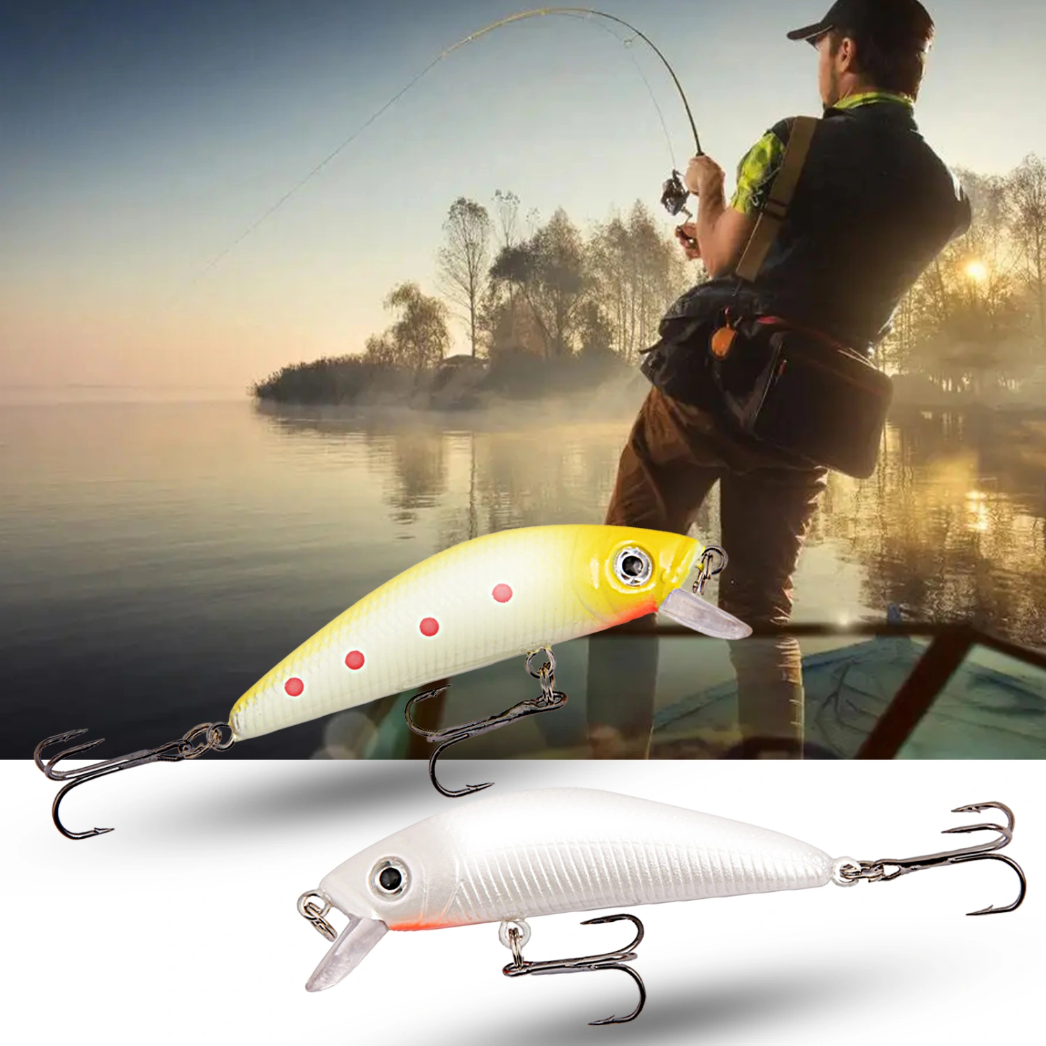 9.5cm/8g Fishing Bait Realistic Sharp Hooks 3D Eyes Sinking Minnow Wobblers Lure Bait Crankbait for Outdoor 