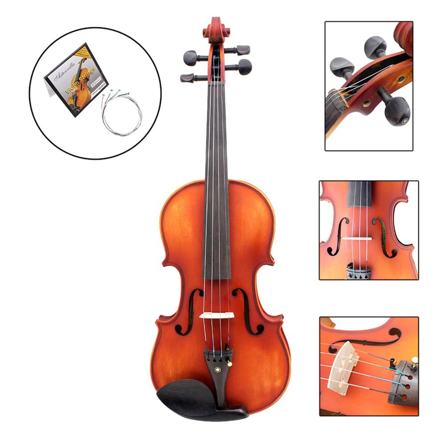 4Pcs/Set AV10 Violin Strings Professional Flexible Easy Installation Wear-resistant Rust-proof String Repair Musical Instrument Accessories Wear-resistant Steel Fiddle Strings Replacement for Violinist