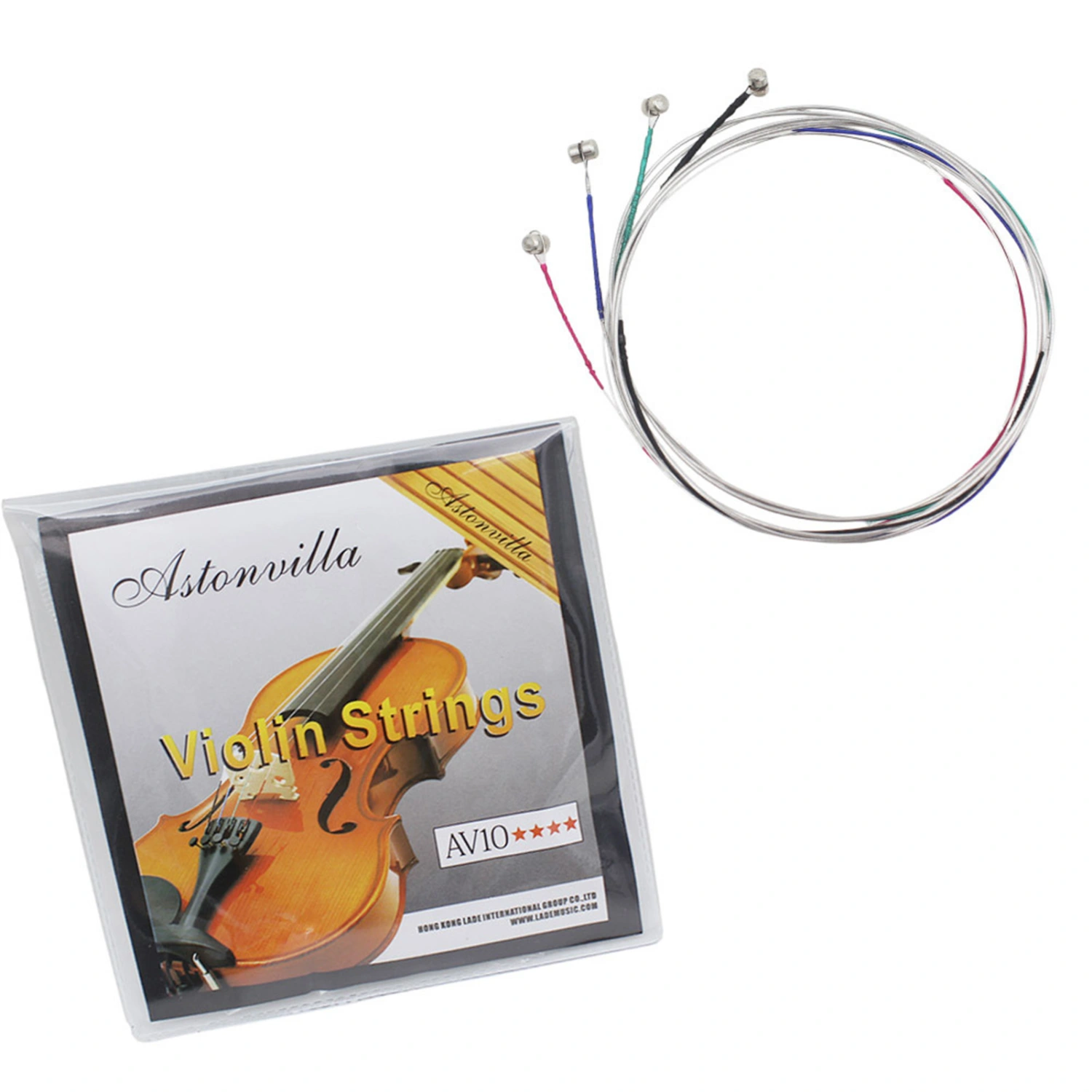 4Pcs/Set AV10 Violin Strings Professional Flexible Easy Installation Wear-resistant Rust-proof String Repair Musical Instrument Accessories Wear-resistant Steel Fiddle Strings Replacement for Violinist