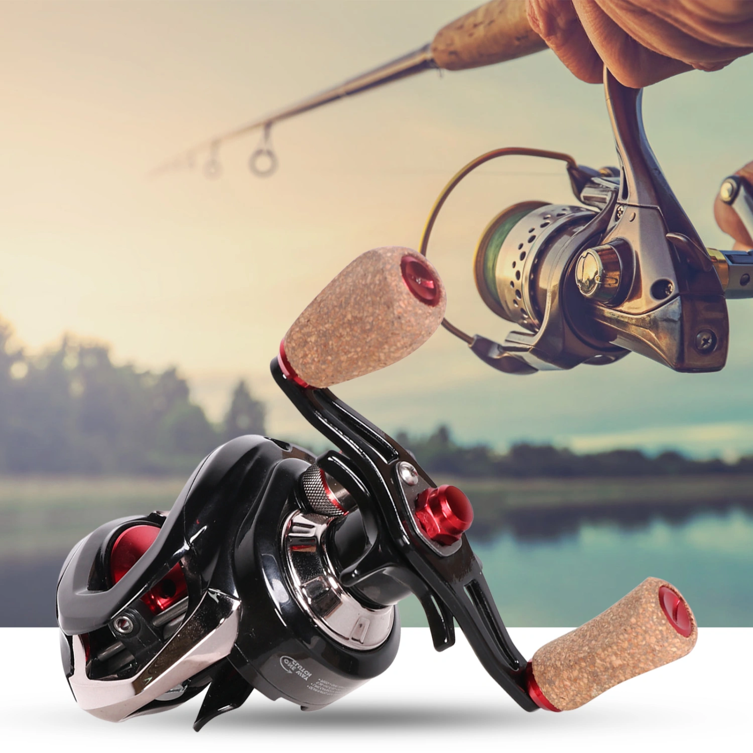 Baitcasting Reel 7 Plus 1 Bearings Gear Ratio 7.0:1 Left/Right Hand Centrifugal/Magnetic Dual Braking Systems Ultra-light Metal Universal Long Casting Fishing Reel for Outdoor