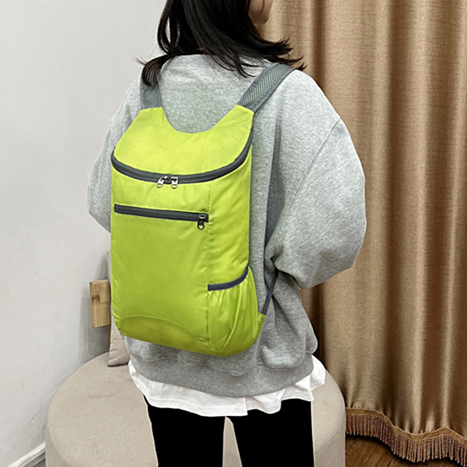 Waterproof Gym Backpack Folding Adjustable Zipper Design Outdoor Backpack Sports Accessories 