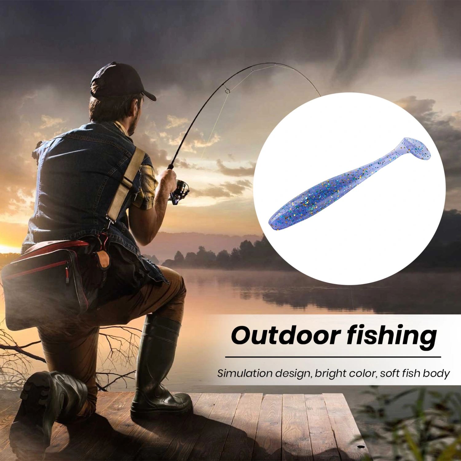 12Pcs Lure Soft Baits Simulation T-Tail Swimbait Professional Fishing Reusable Floating Bait Pike Bass Fishing Lures Fishing Tackle