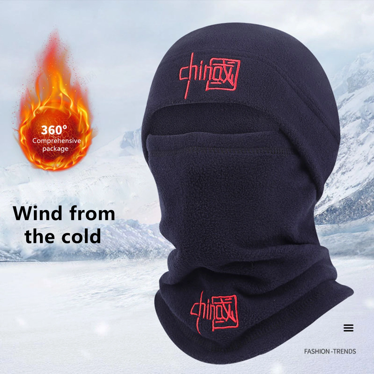 Skull Cap Wind-proof High Elastic Breathable Wear Resistant Comfortable Touch Keep Warm Fleece Winter Neck Warmer Face Cover for Outdoor