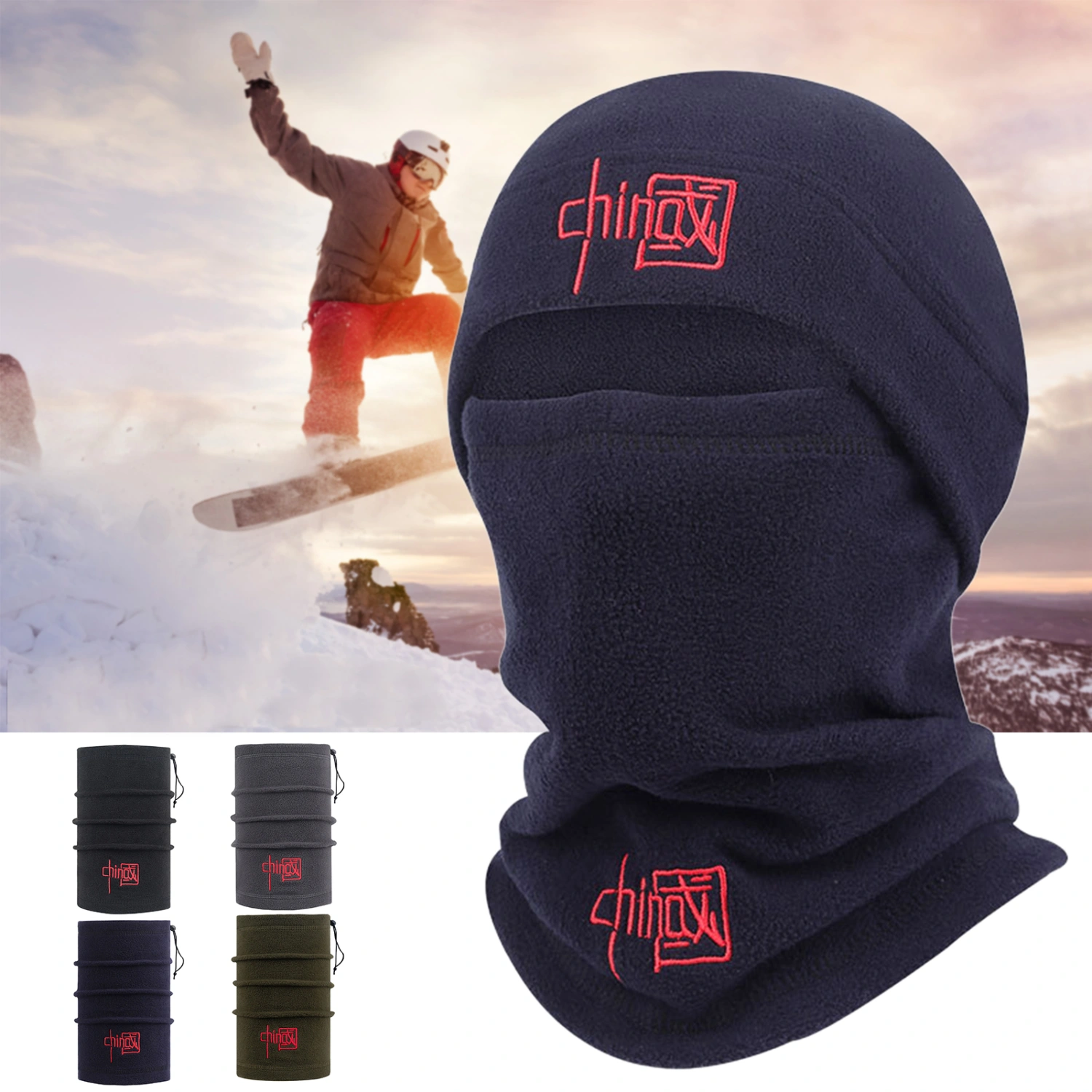 Skull Cap Wind-proof High Elastic Breathable Wear Resistant Comfortable Touch Keep Warm Fleece Winter Neck Warmer Face Cover for Outdoor